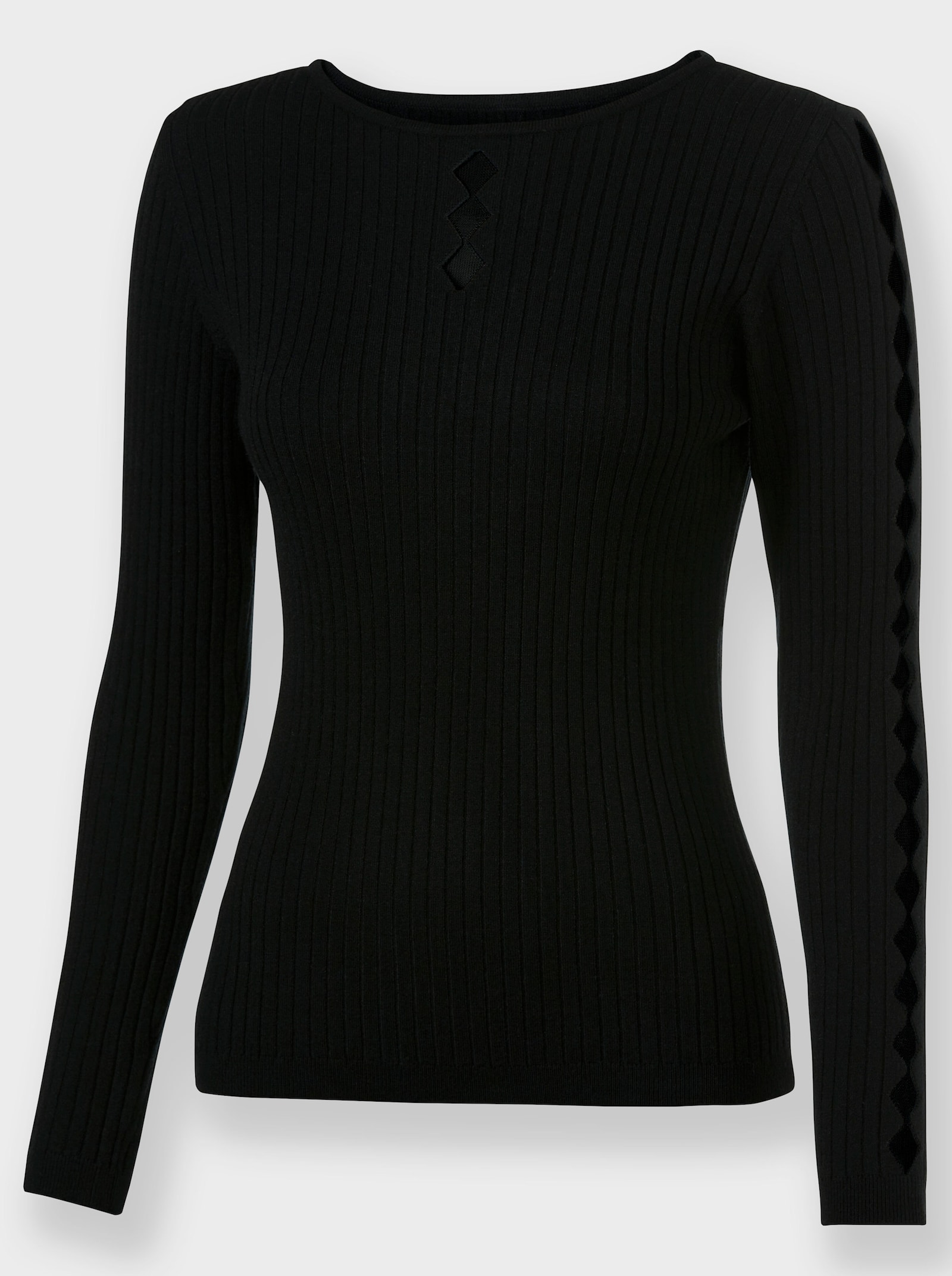 Pullover mit Mesh-Einsätzen - schwarz