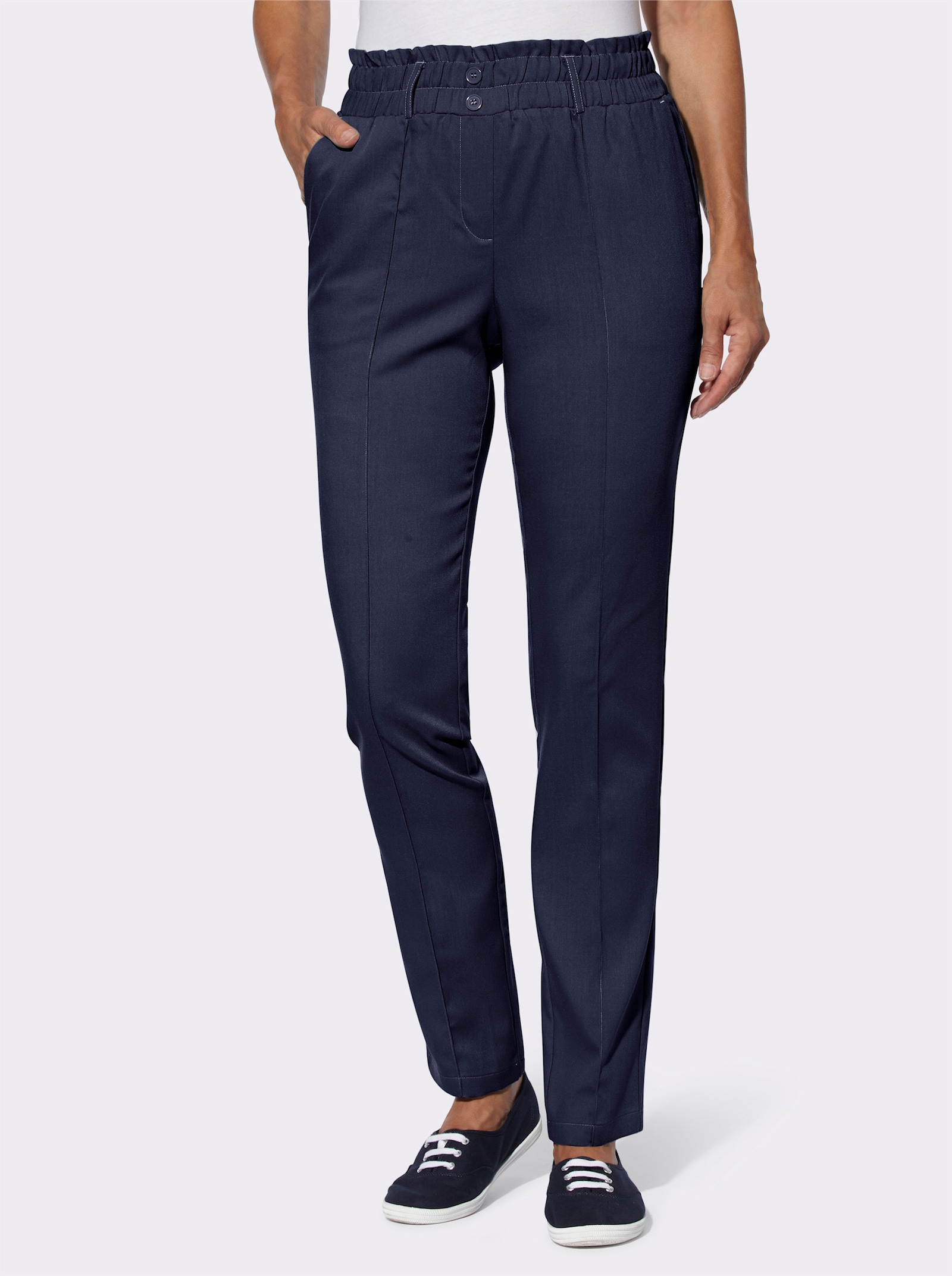Schlupfhose mit Bügelfalten - marine