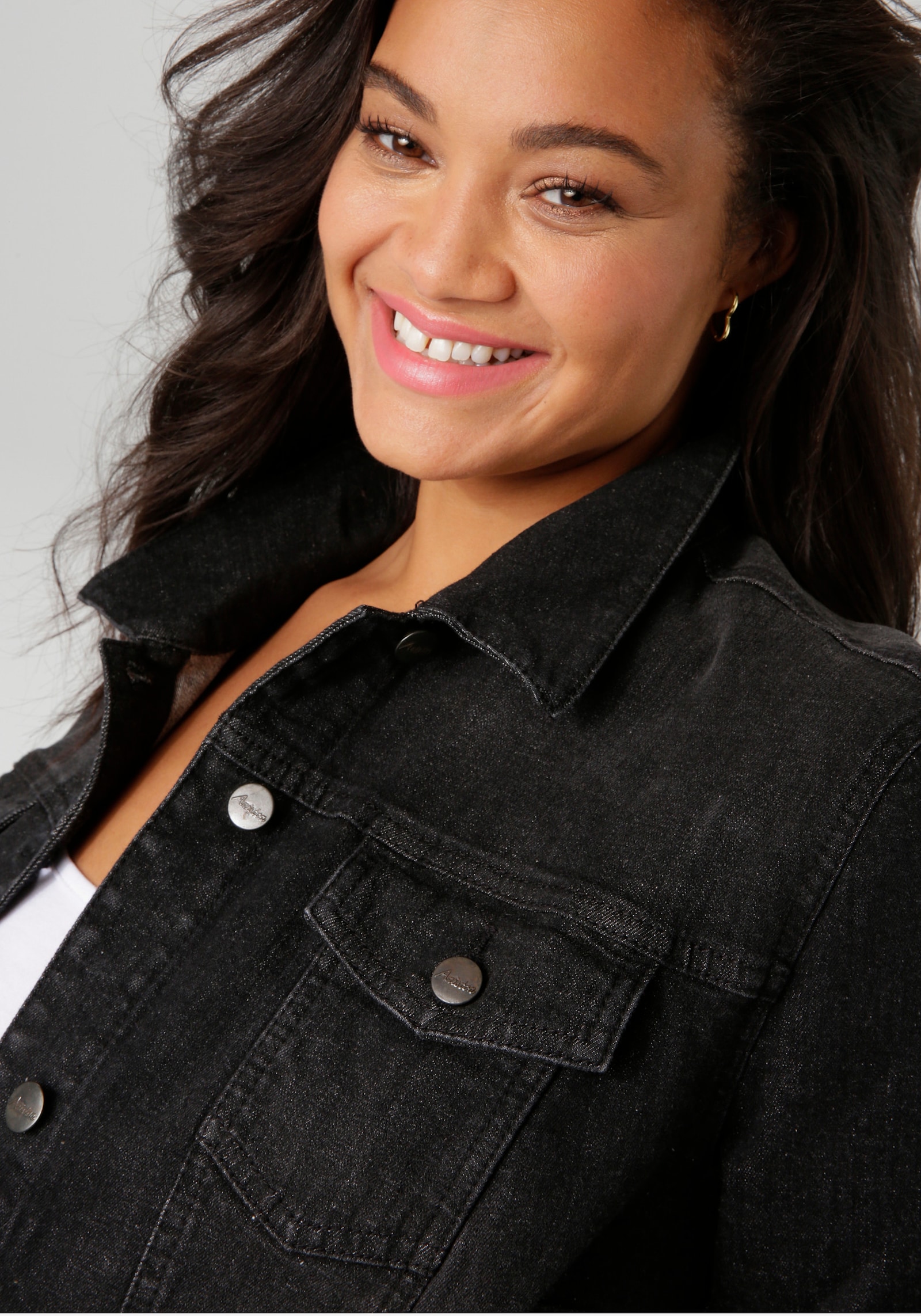 Aniston PLUS Jeansjacke - black