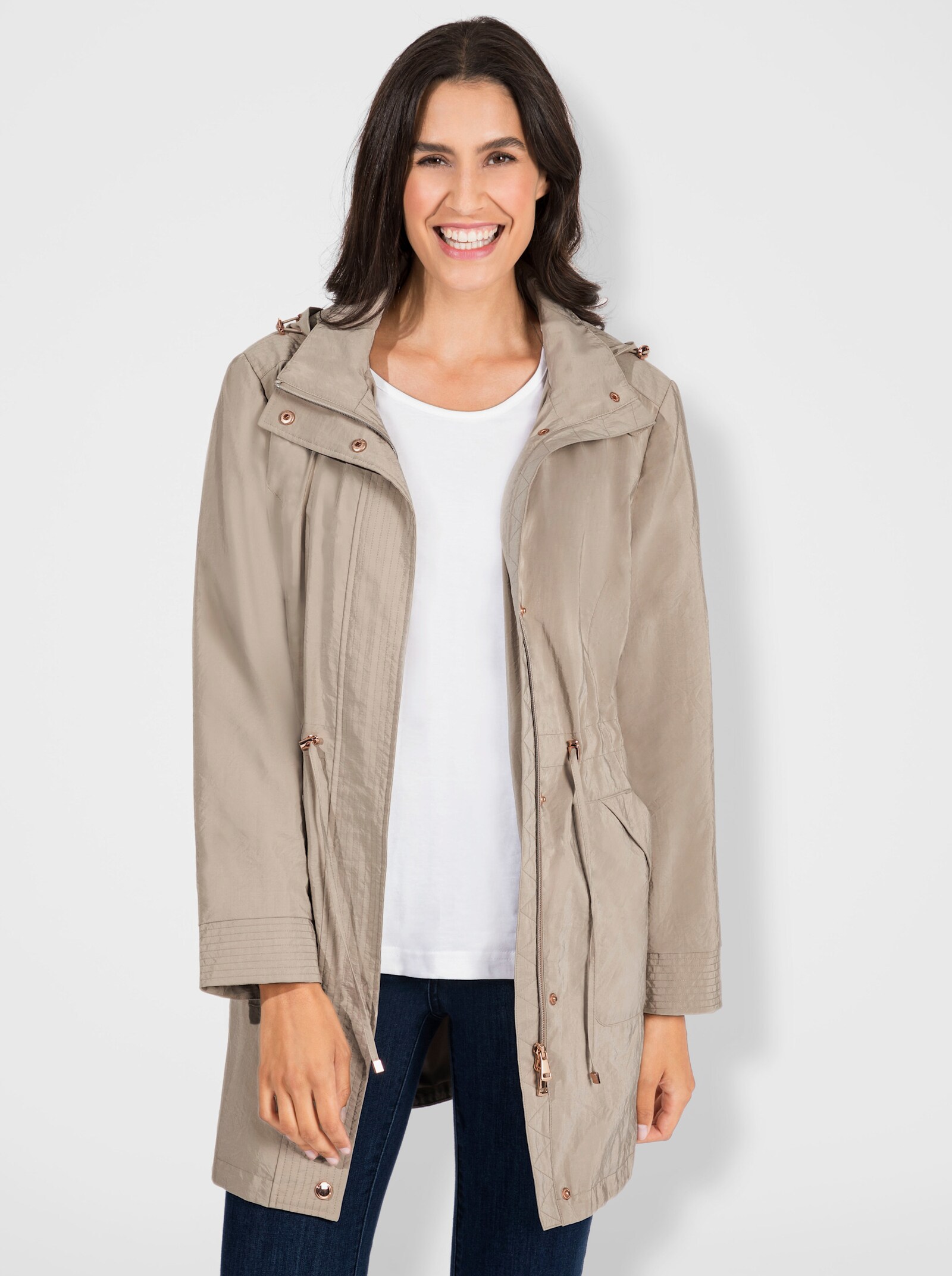 Lange jas van licht crash-materiaal - sesam