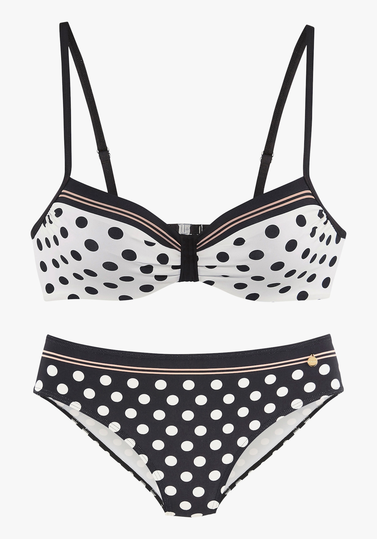 LASCANA Maillot de bain à armatures - noir/crème