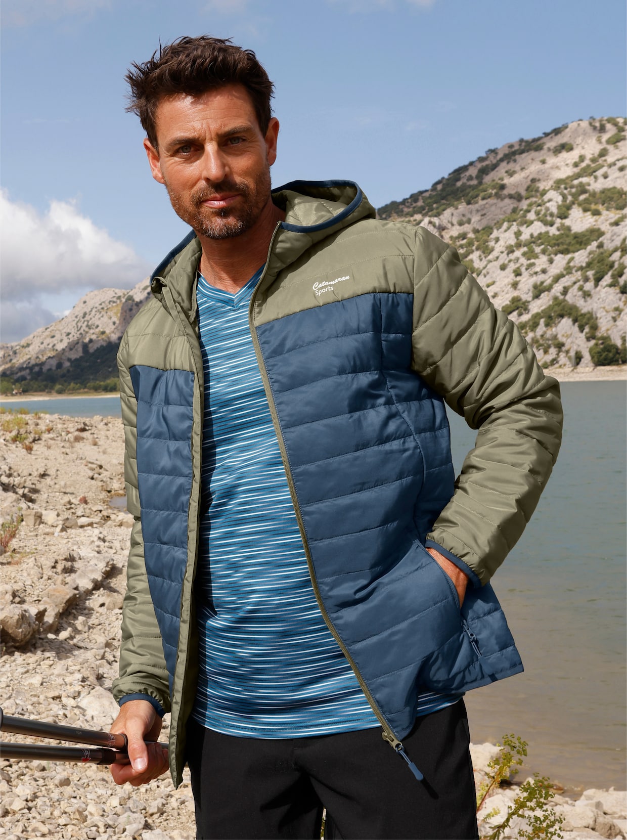 Catamaran Sports Steppjacke - khaki-dunkelblau