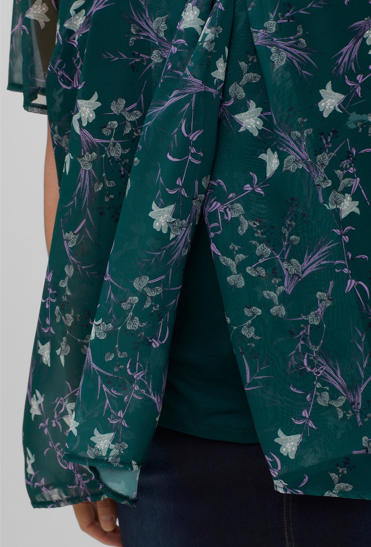 sheego 2-in-1-Shirt - tiefgrün-bedruckt