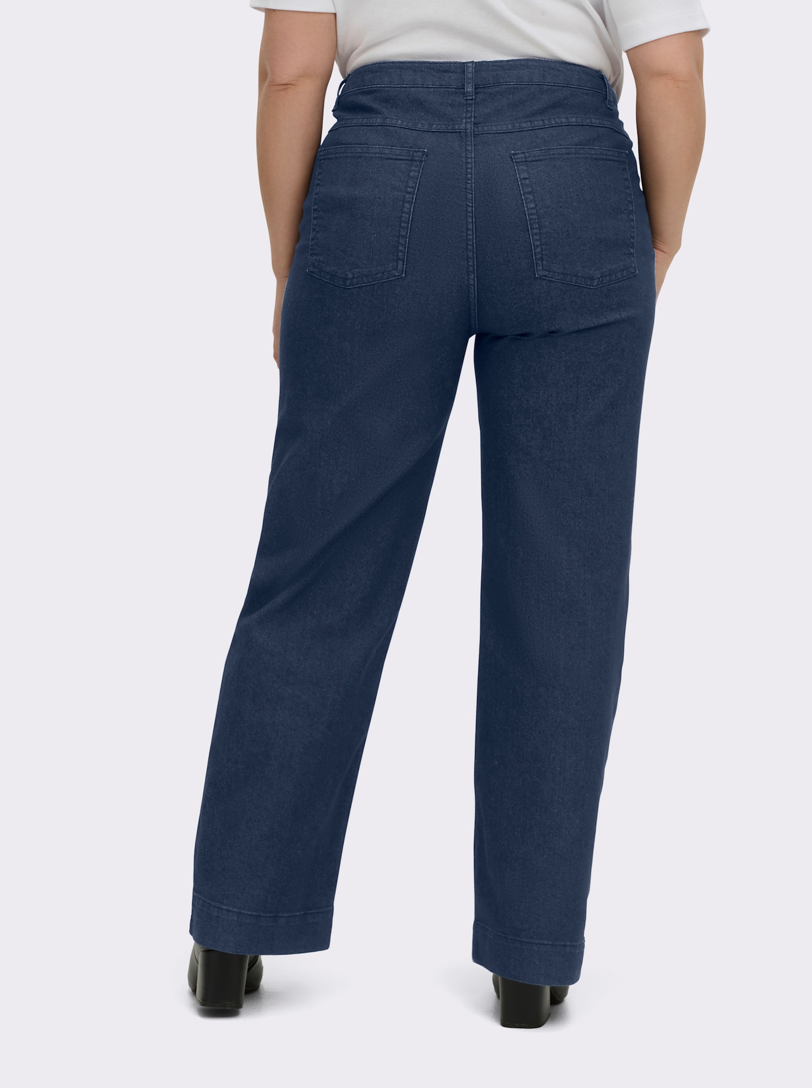 Jeans mit weitem Bein - blue stone