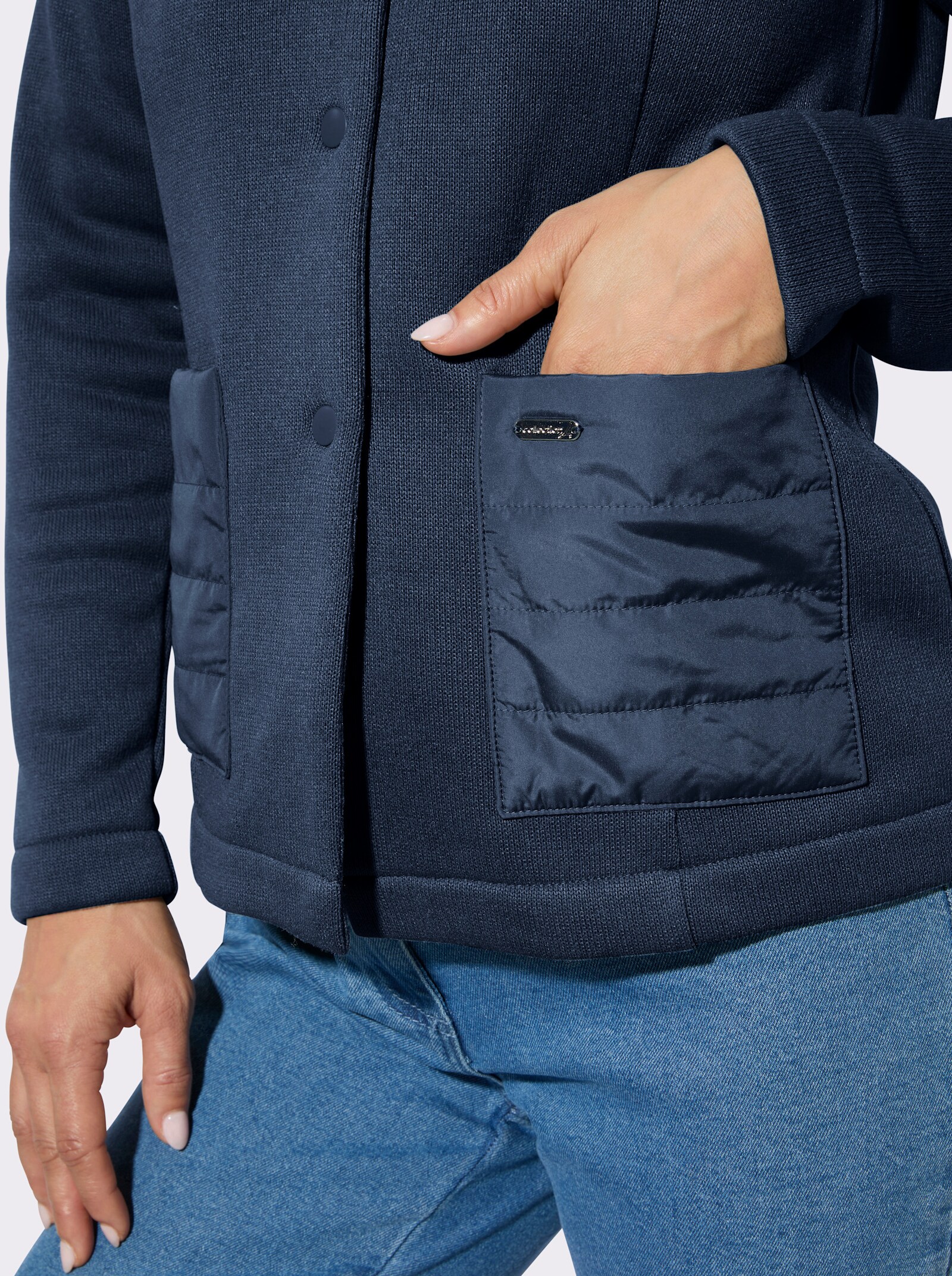 Fleecejacke mit Druckknöpfen - dunkelblau