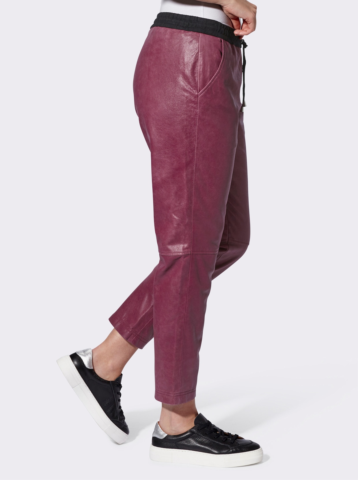 heine Leren broek - bordeaux
