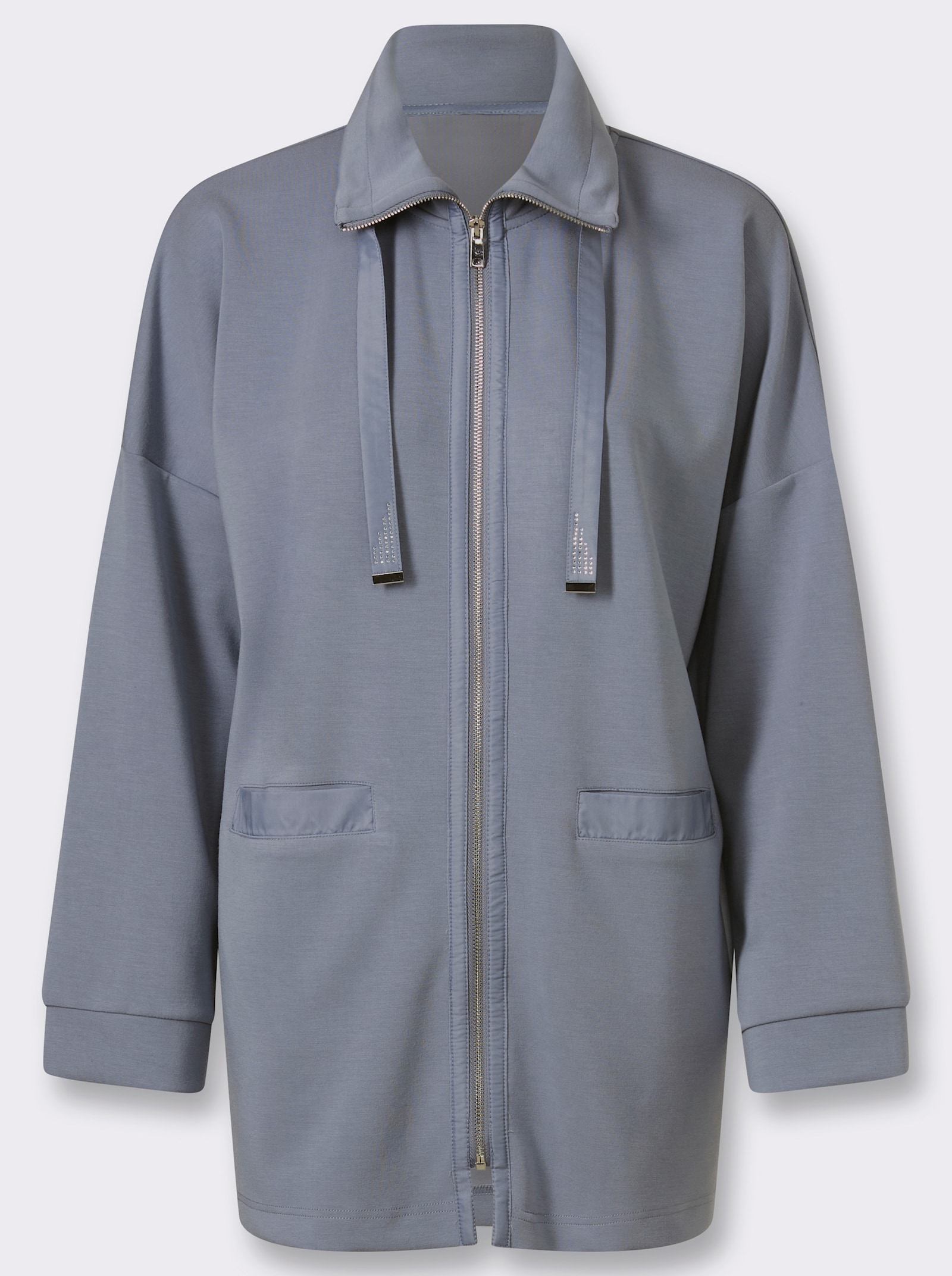 heine Shirtjacke mit Stehkragen - taubenblau