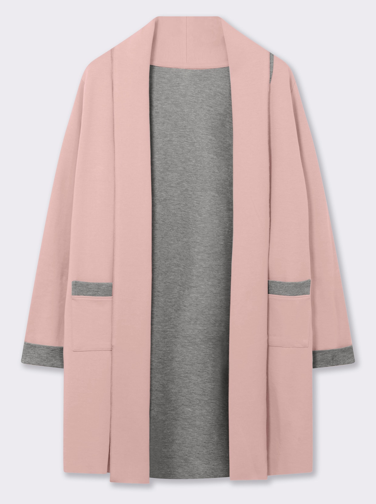 Shirtjacke in Interlock-Jersey-Qualität - altrosé-grau-meliert