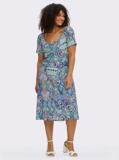 sheego by Joe Browns Jerseykleid mit herzförmigem Ausschnitt - topas-orchidee-bedruckt