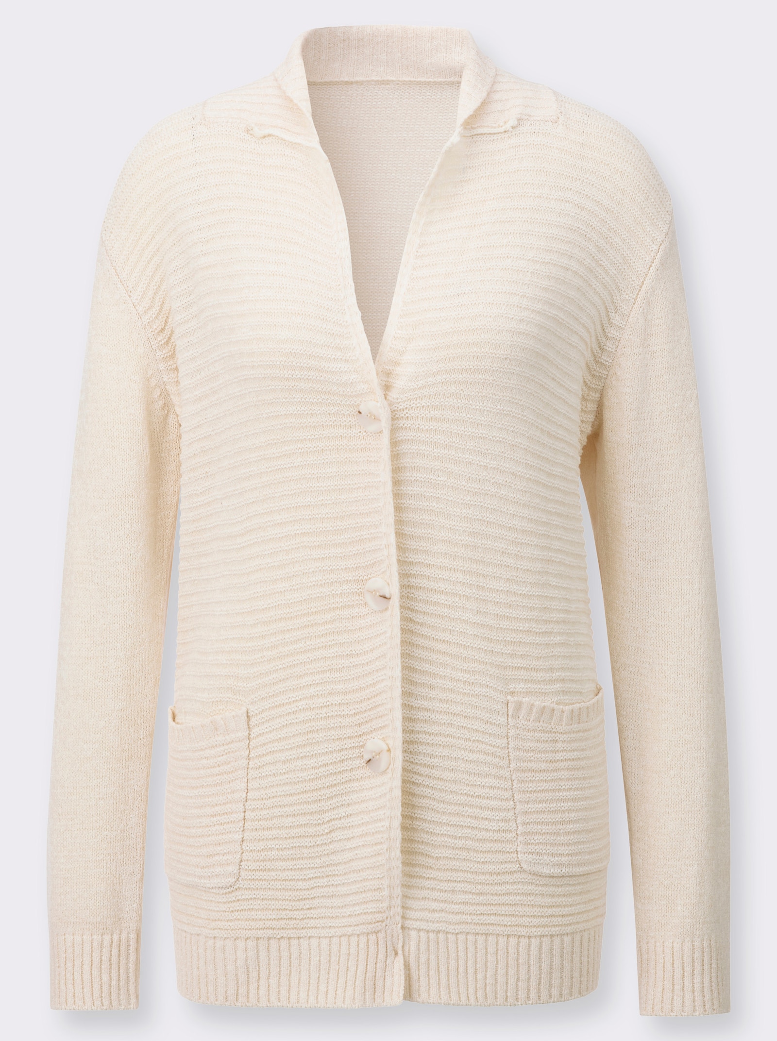 Vest met reverskraag - champagne/ivoor