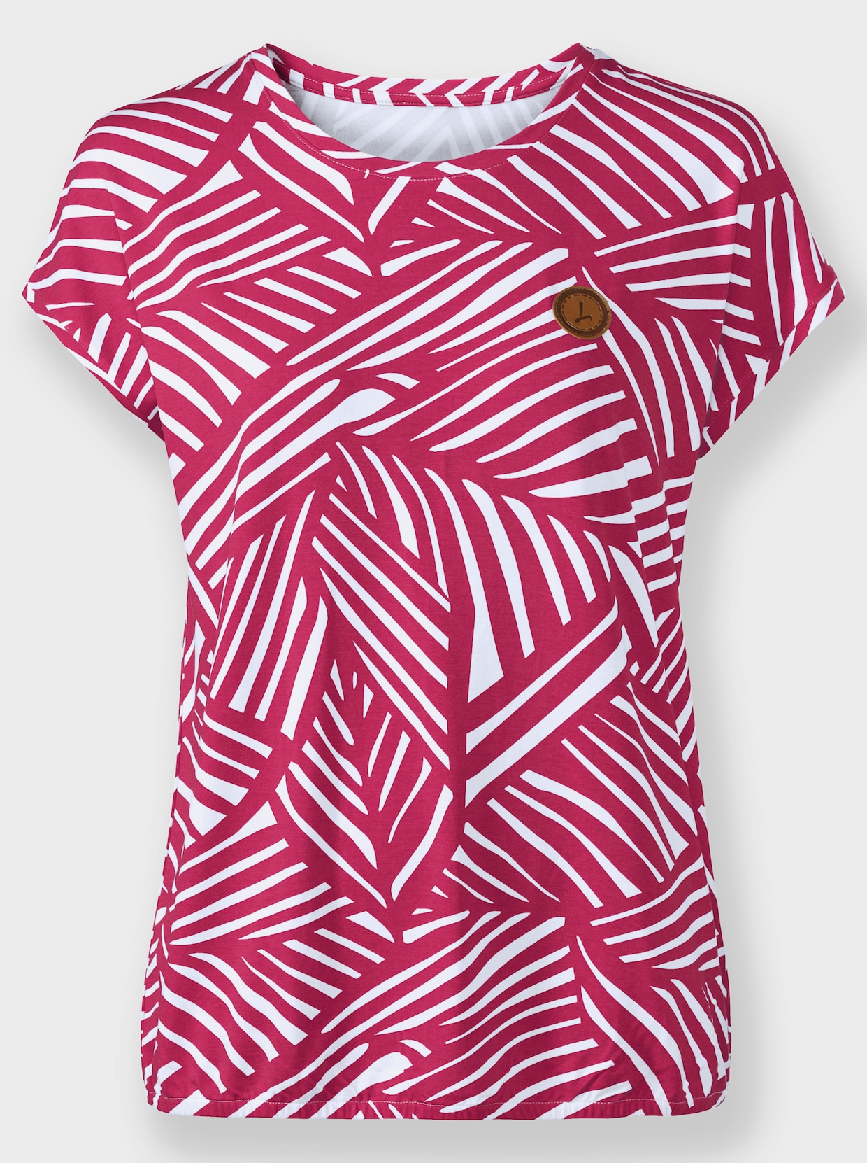 Shirt - fuchsia-weiß-bedruckt