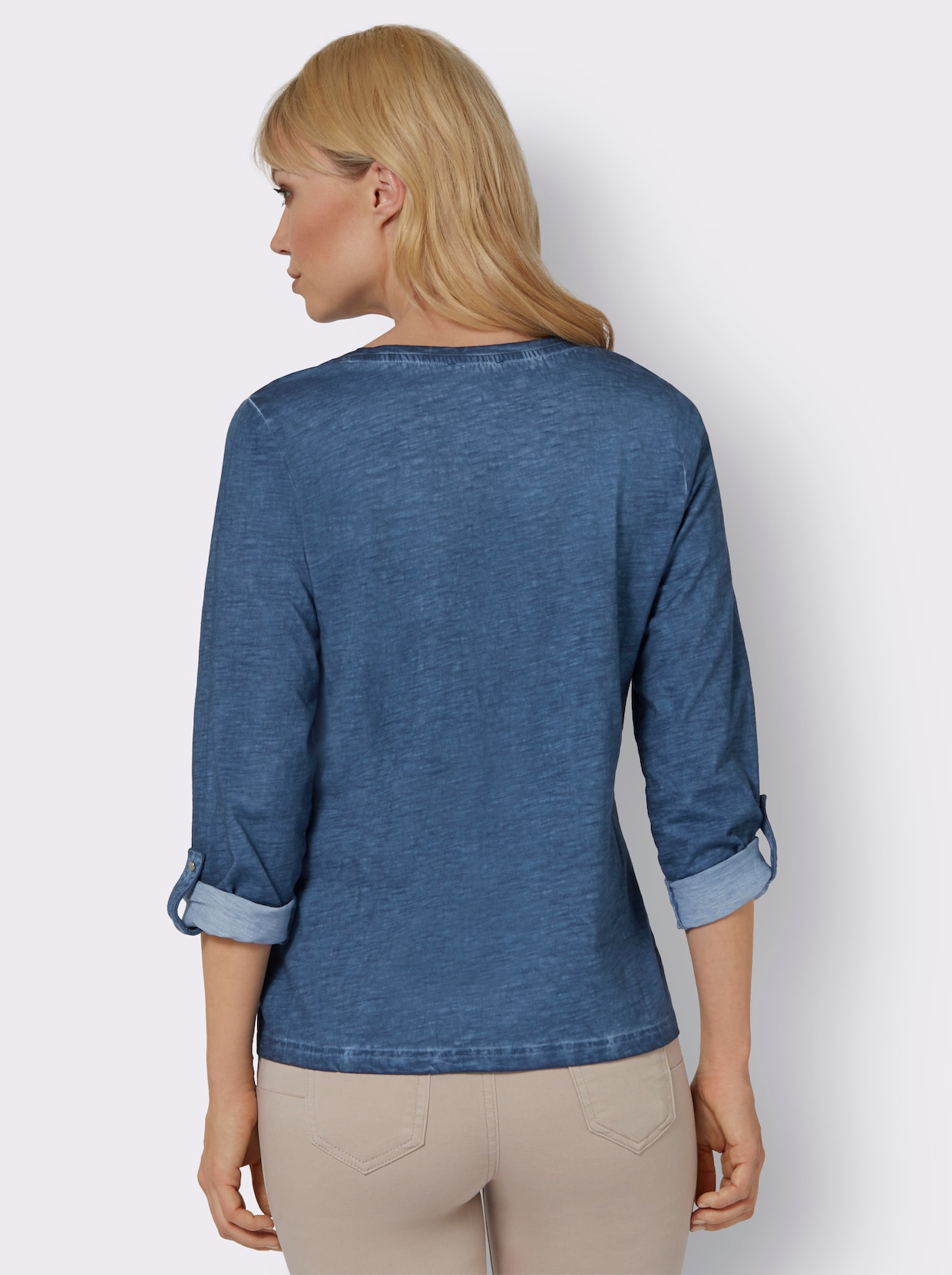 Langarmshirt - jeansblau