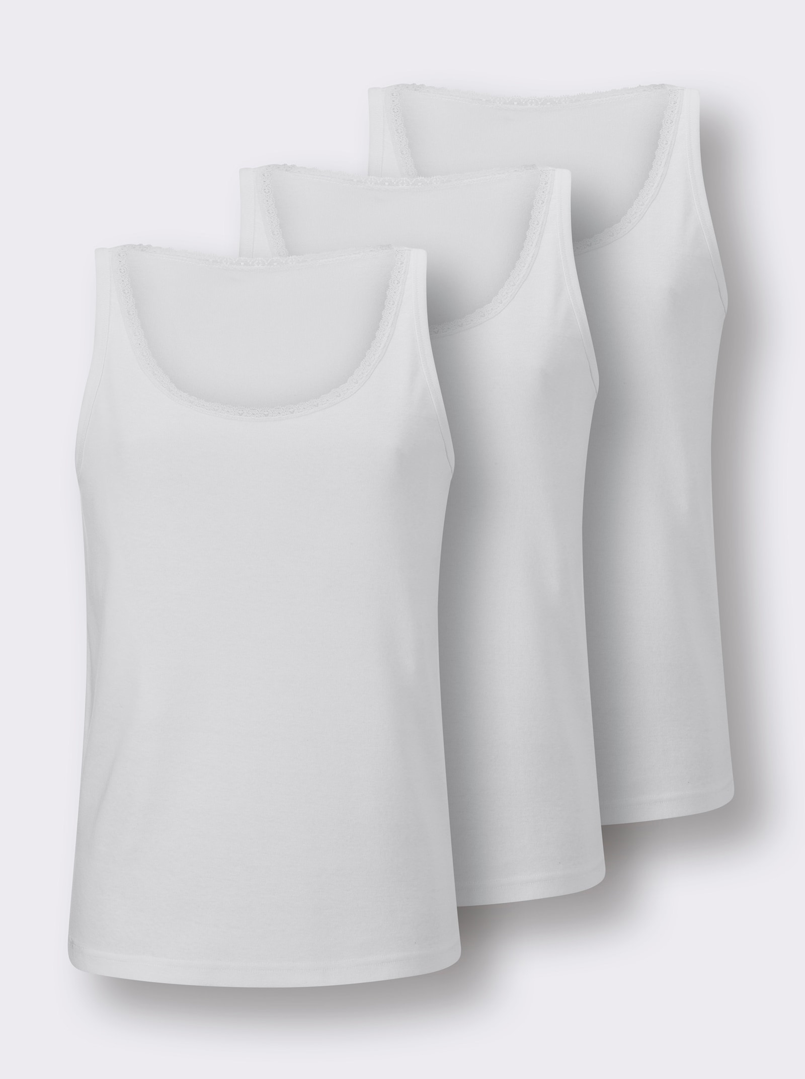 wäschepur Hemd met filigrane kanten band - wit