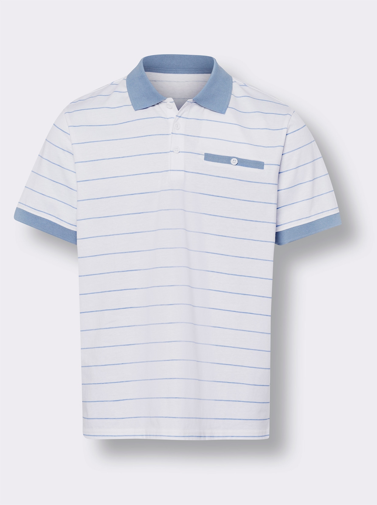 Poloshirt - ecru/bleu geprint