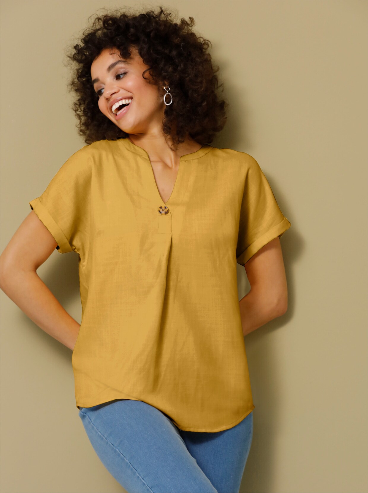 Comfortabele blouse - oker