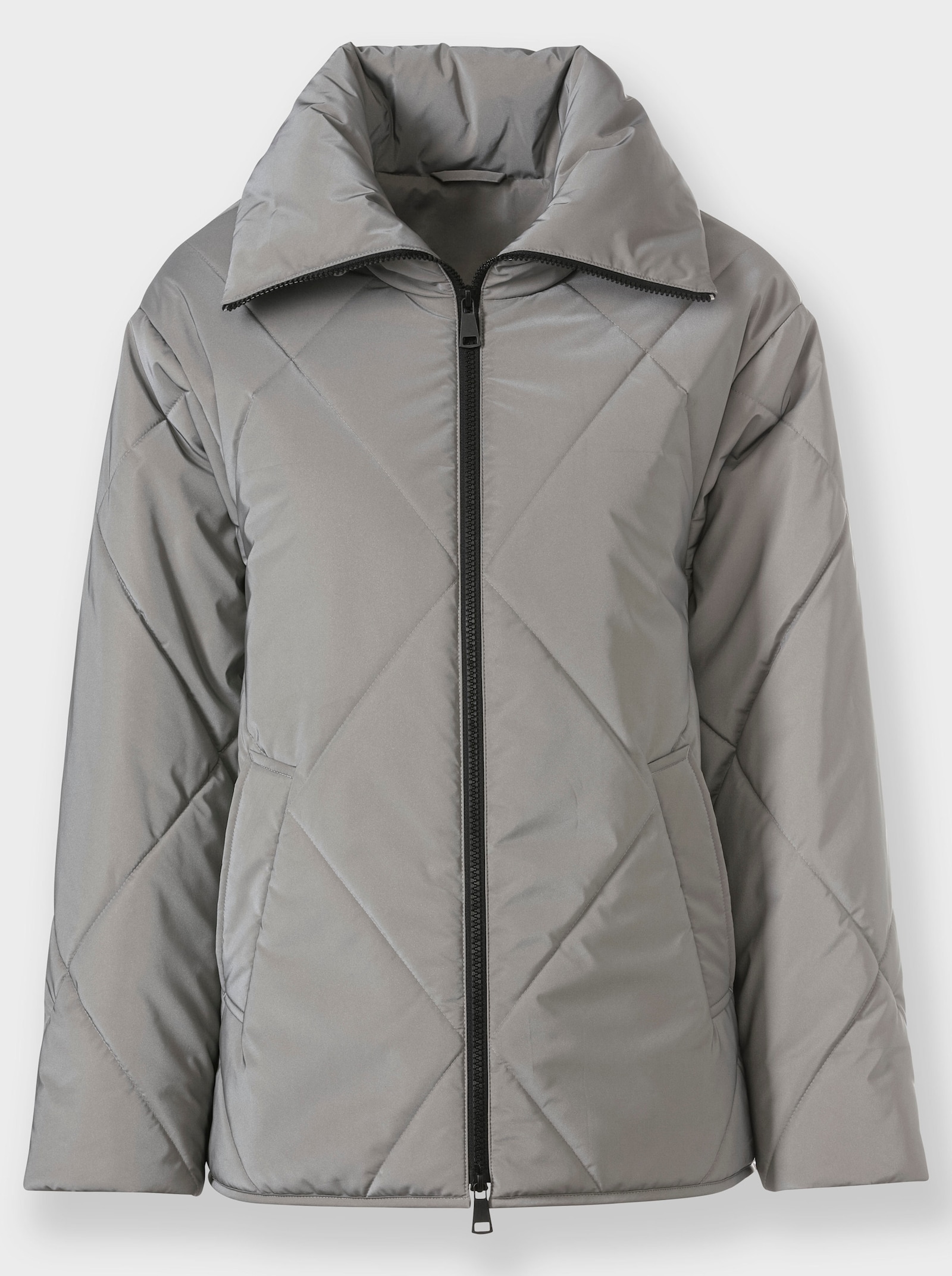 heine Gewatteerde jas met 2-wegritssluiting - grijs