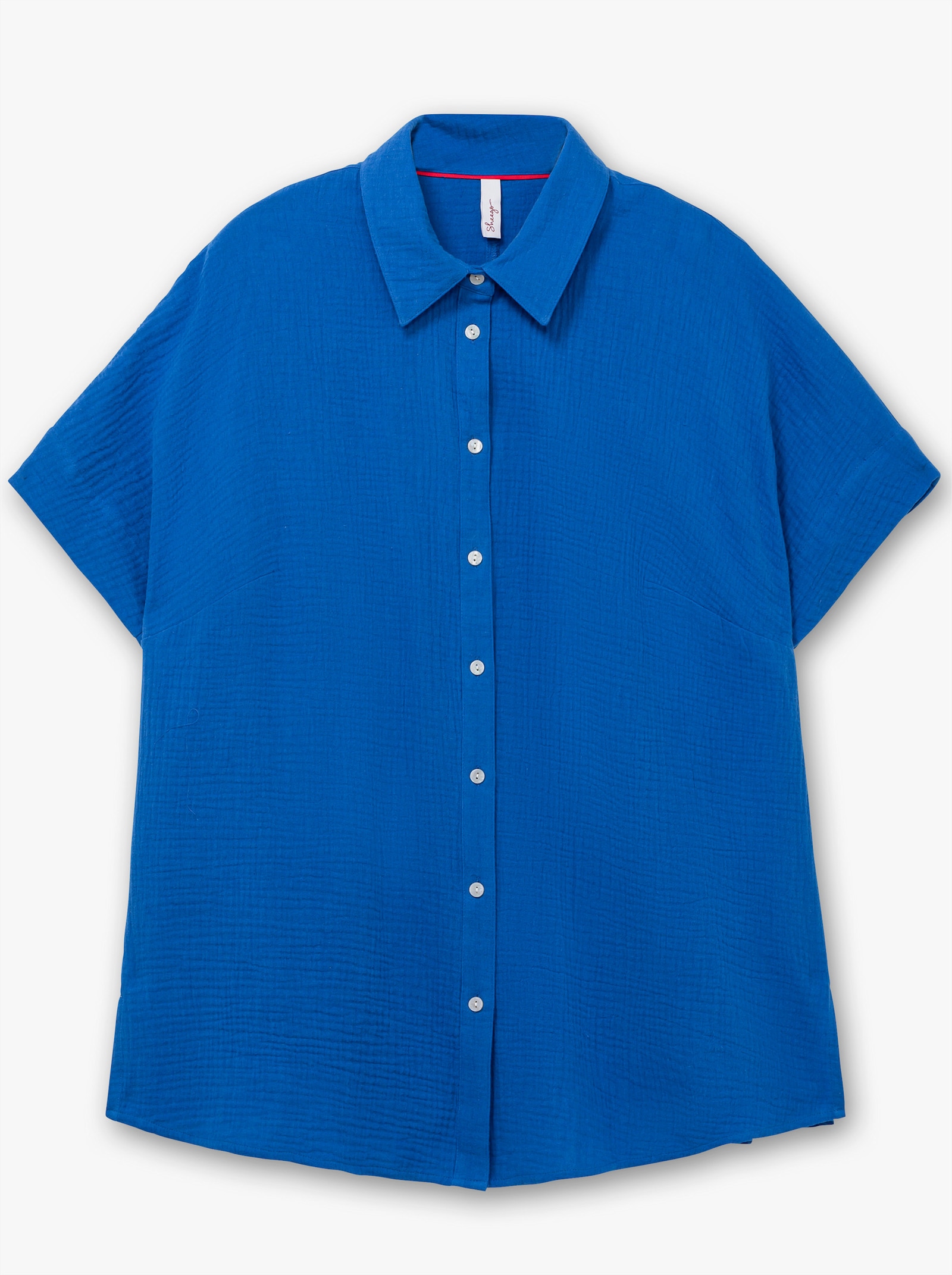 sheego Overhemdblouse van mousseline - kobaltblauw