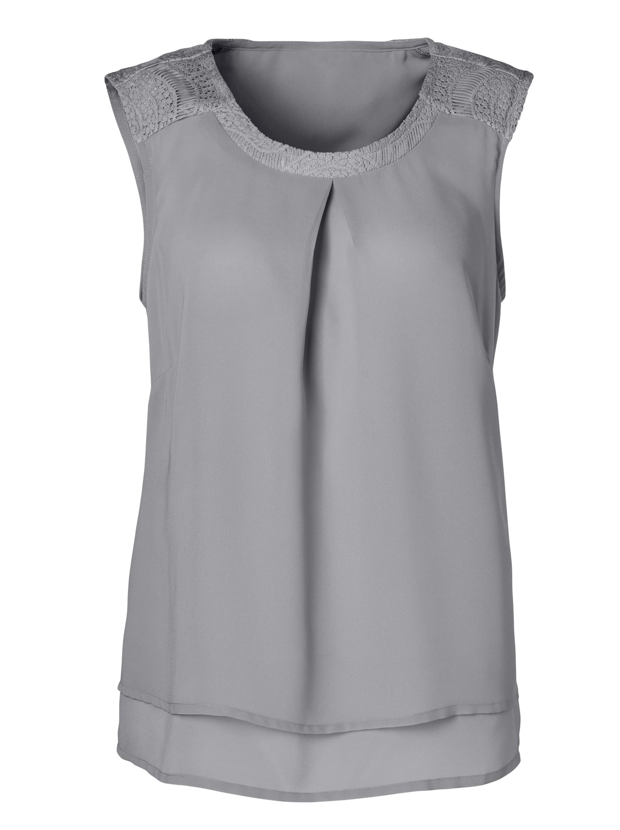 Blusentop - steingrau