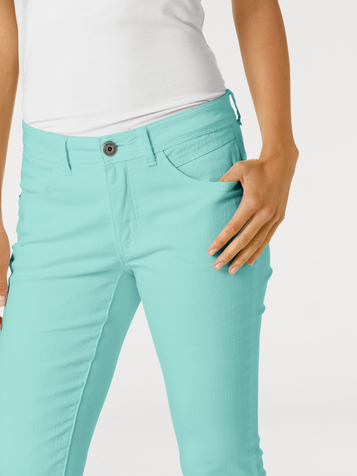 heine 'Buik weg'-broek - turquoise