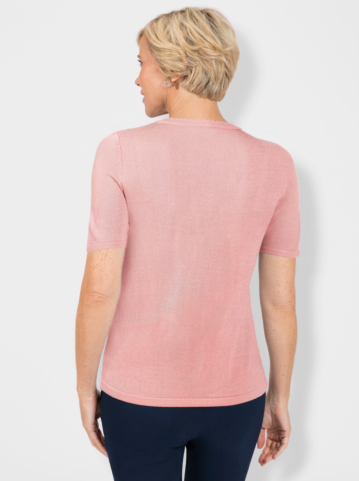 Pullover met korte mouwen - lichtroze