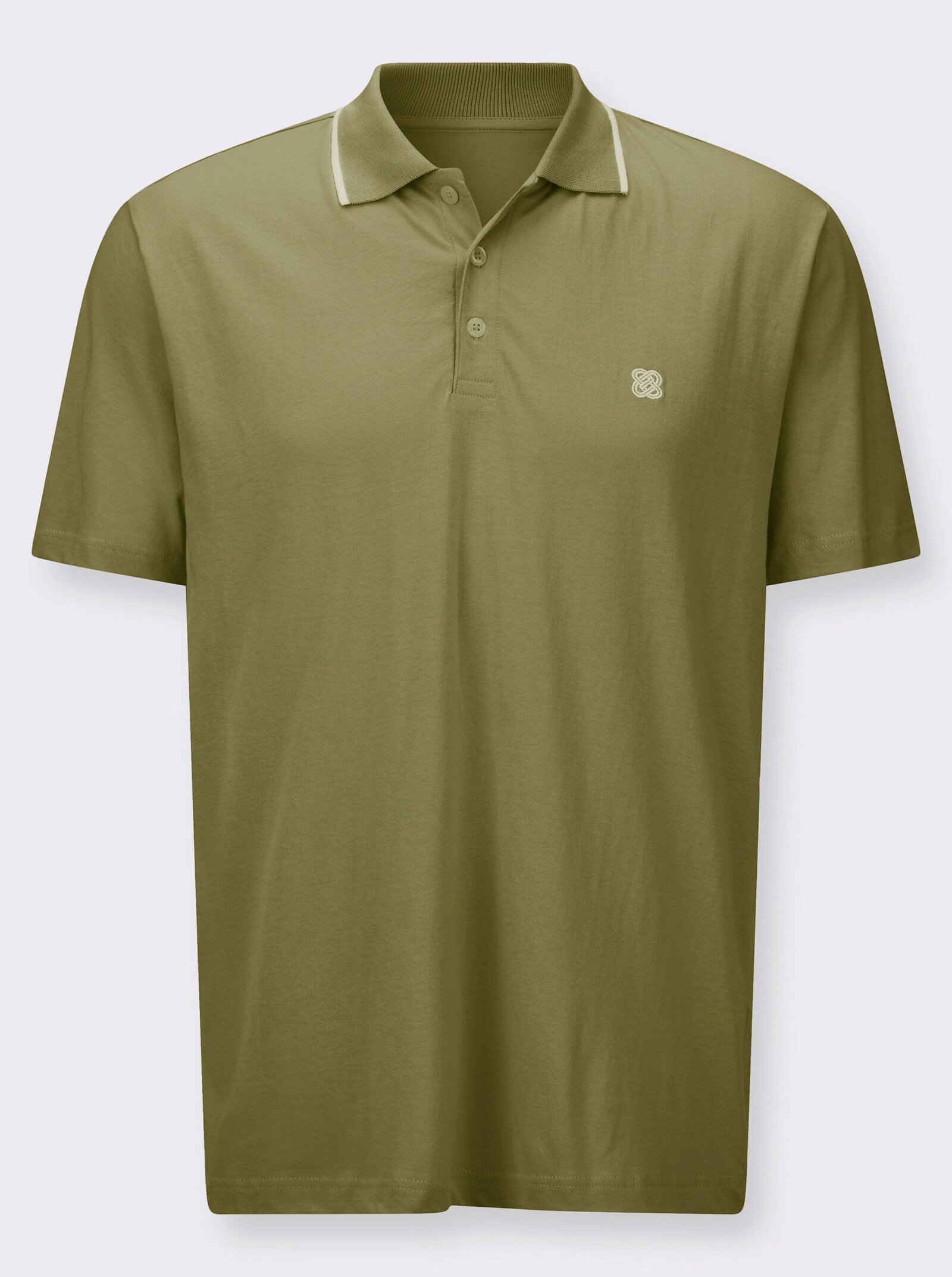 Poloshirt mit Kontrast-Details - oliv