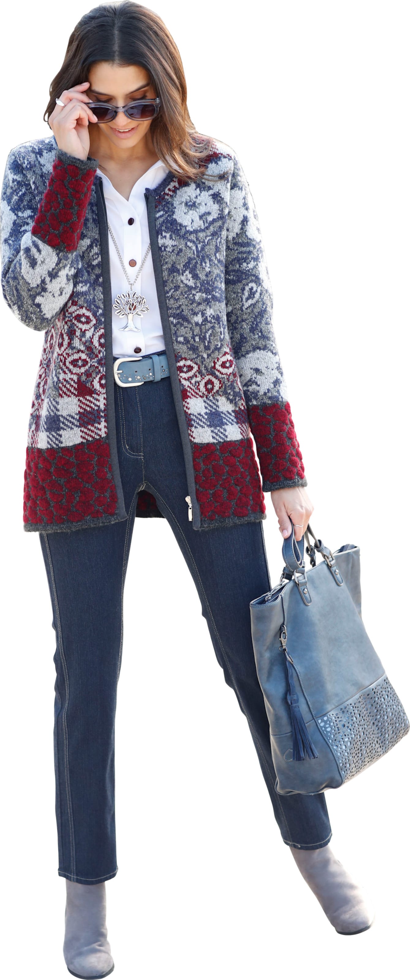 Thumbnail - Jacquardstrickjacke