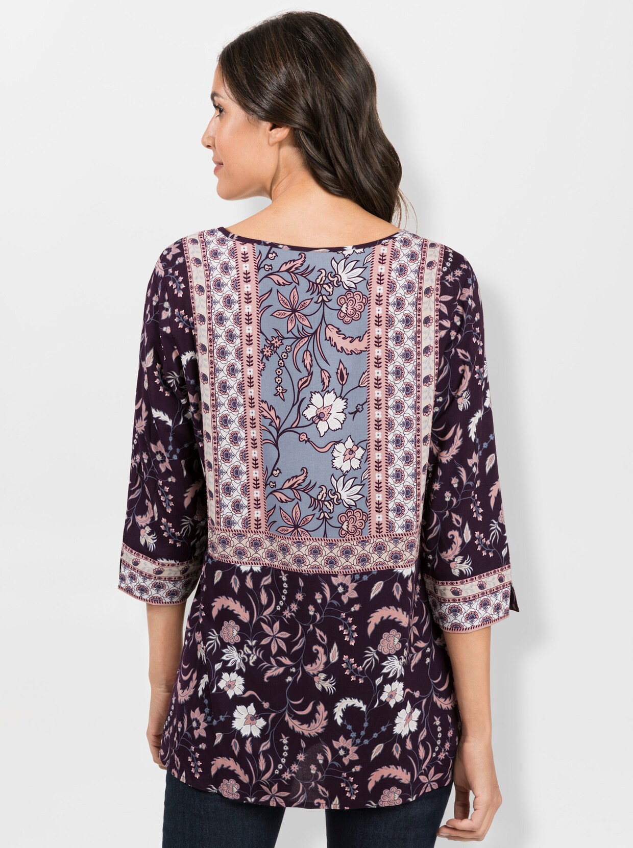 Blouse met print - duivenblauw/rozenkwarts