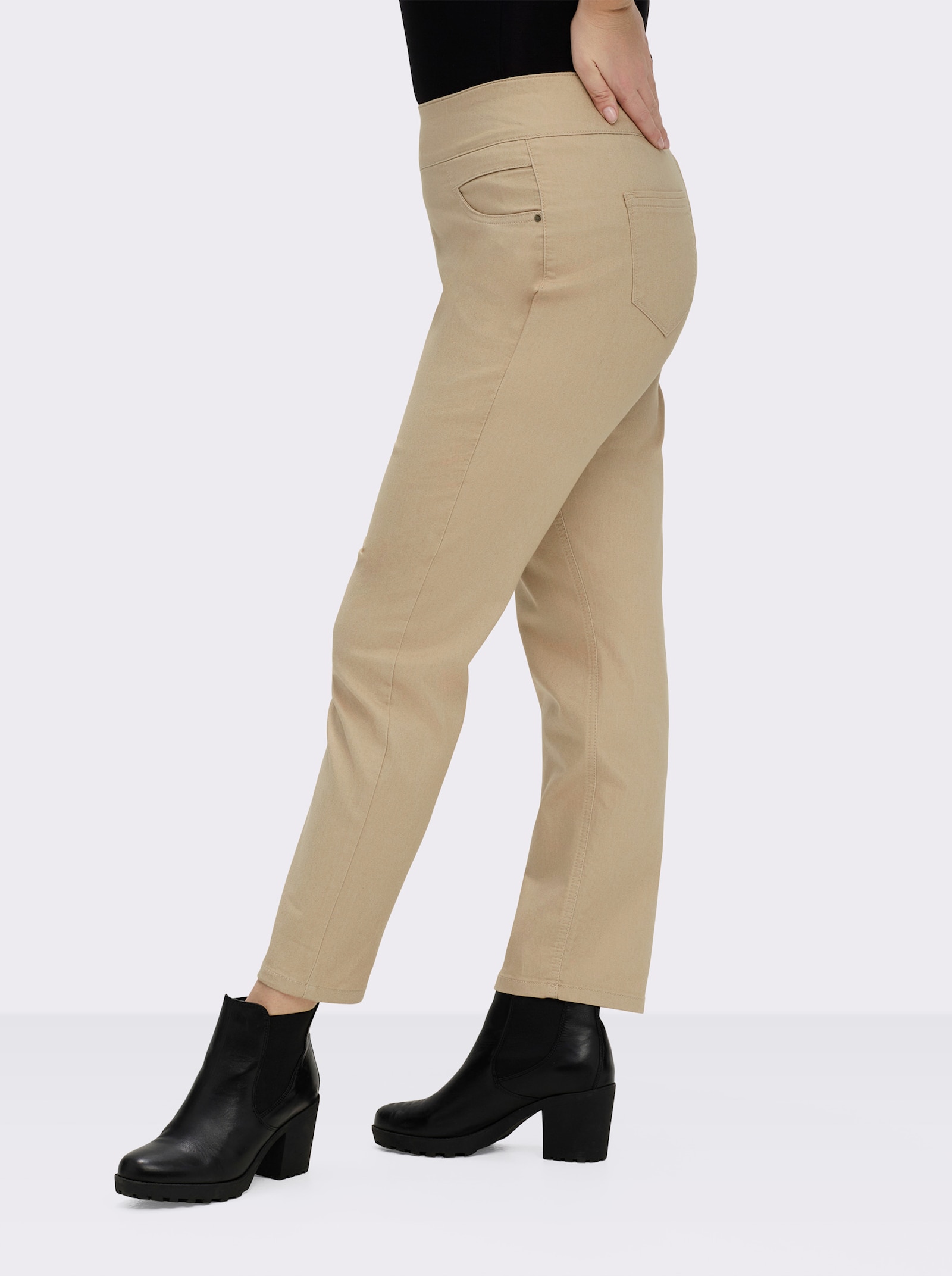 Schlupfhose mit hohem Dehnbund - sand