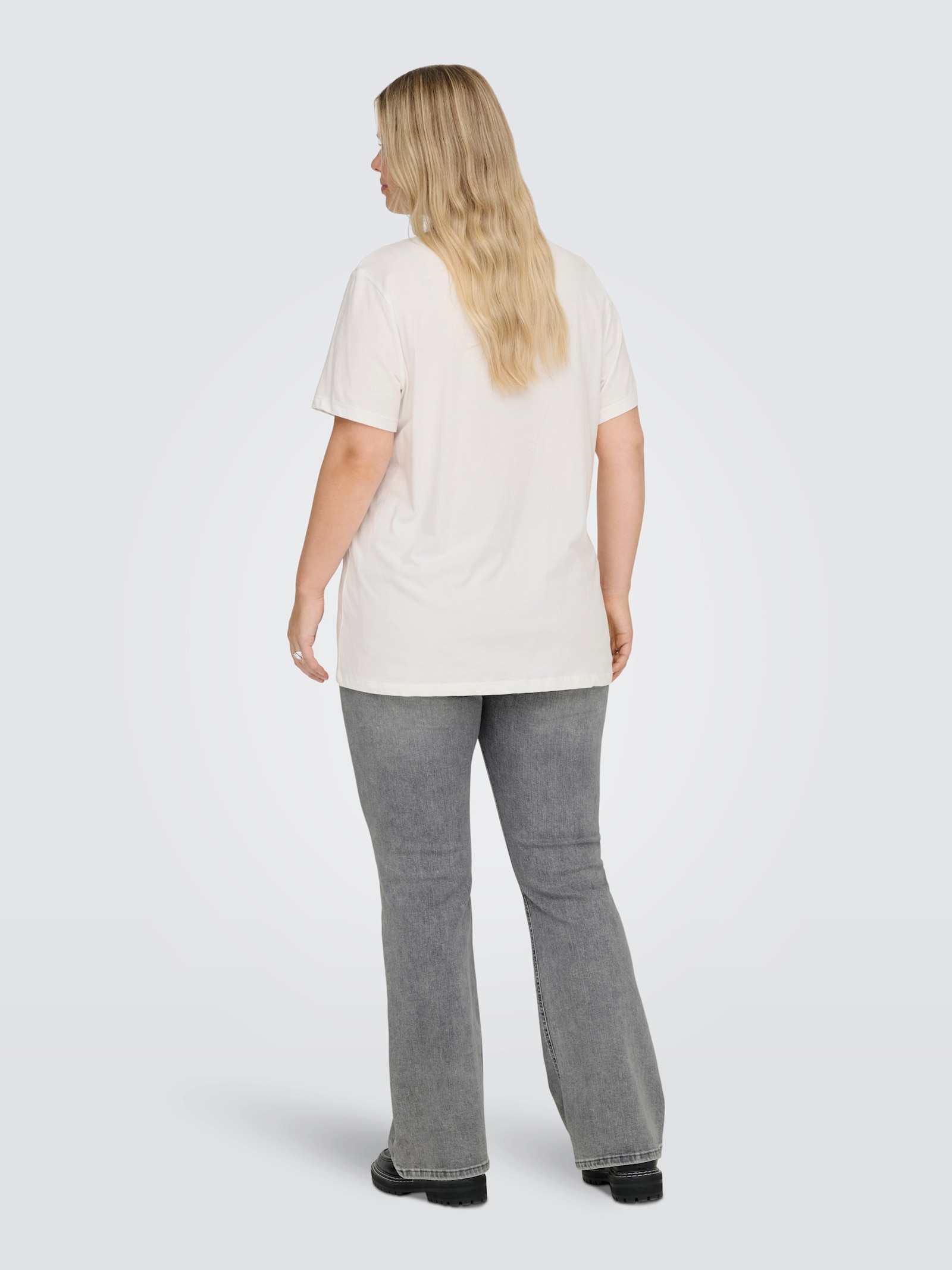 ONLY CARMAKOMA Kurzarmshirt - cloud dancer print:living the dream