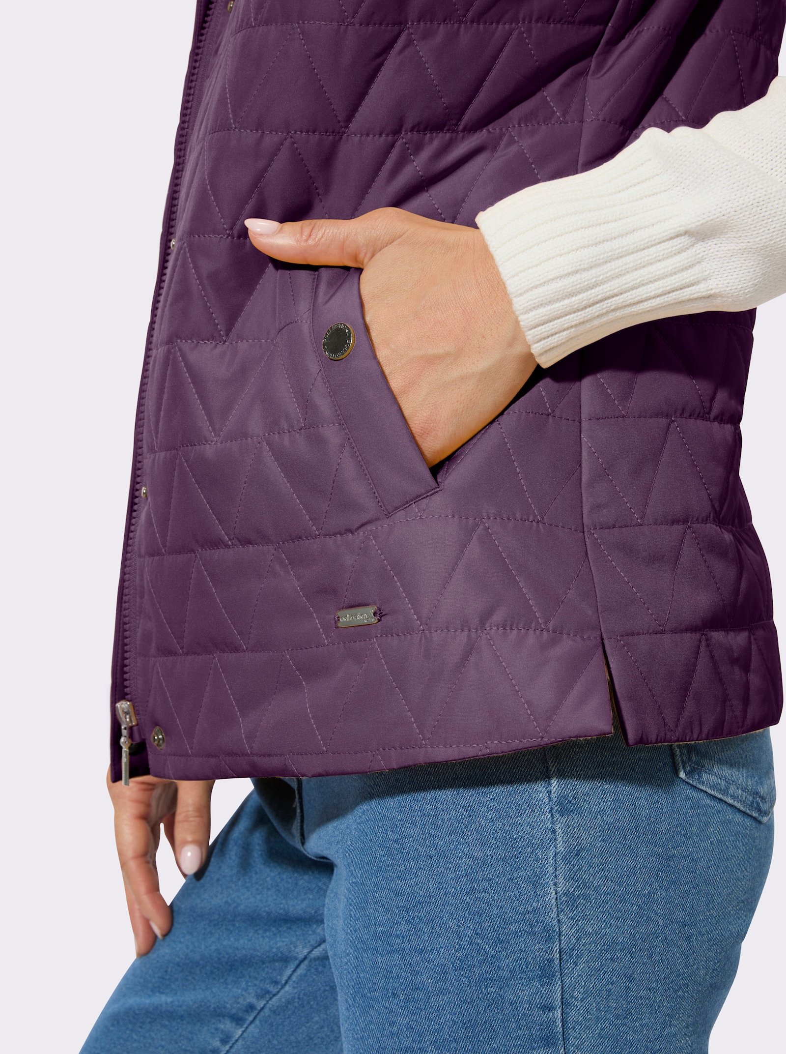 Steppweste mit Stehkragen - traube