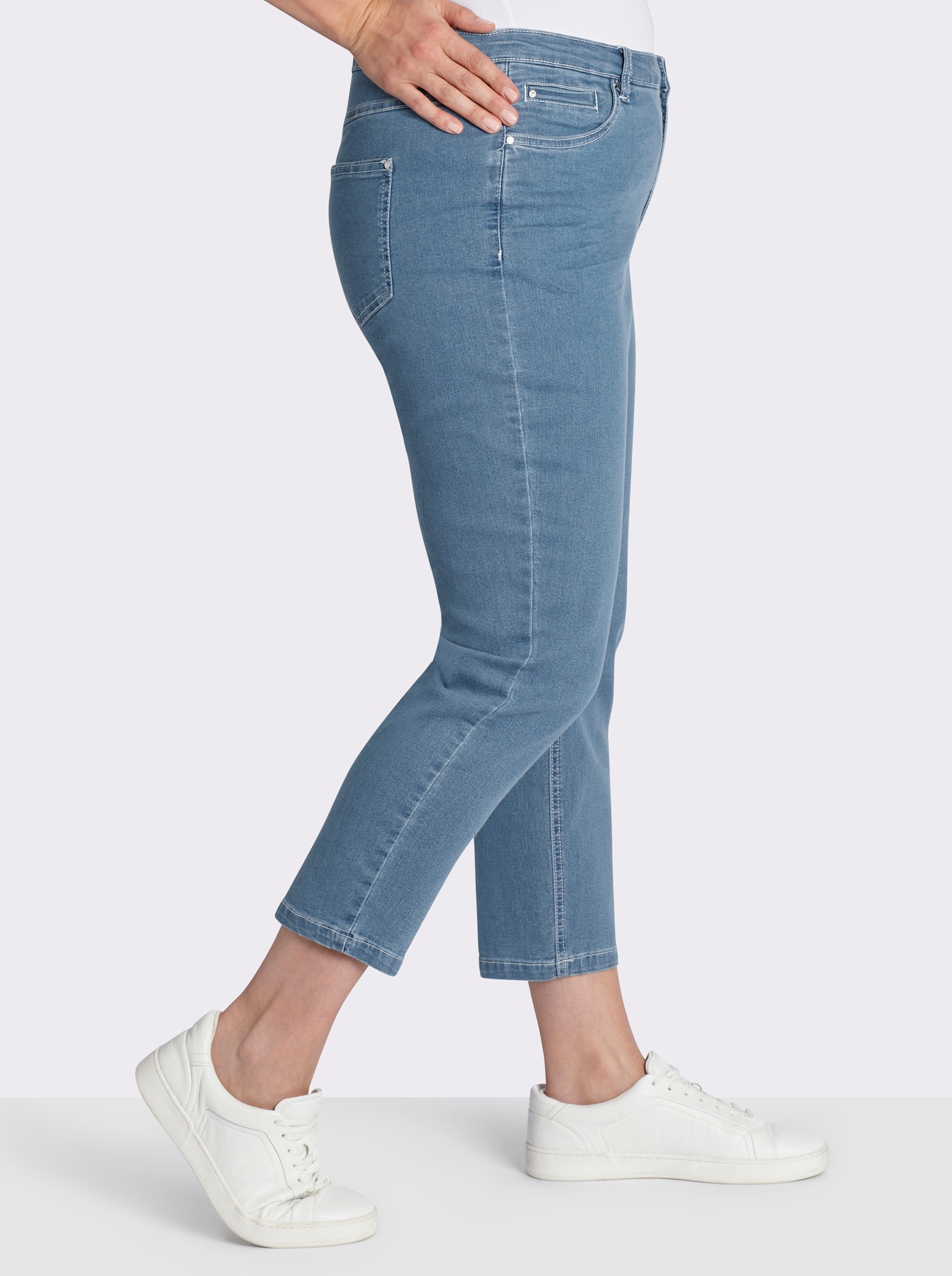 7/8-Jeans mit Stretch-Anteil - blue-bleached