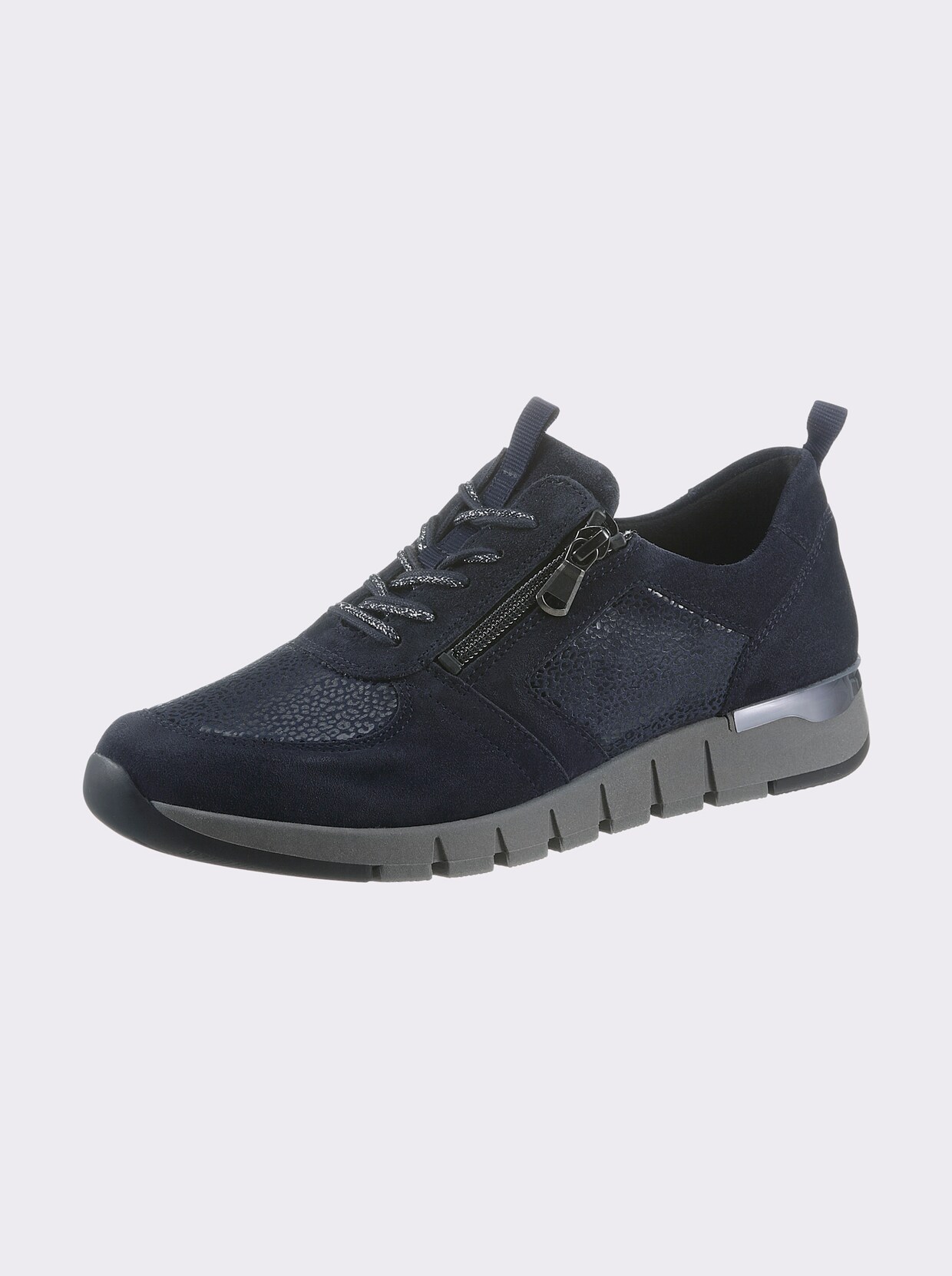 Waldläufer Schnürschuh - marine-gemustert