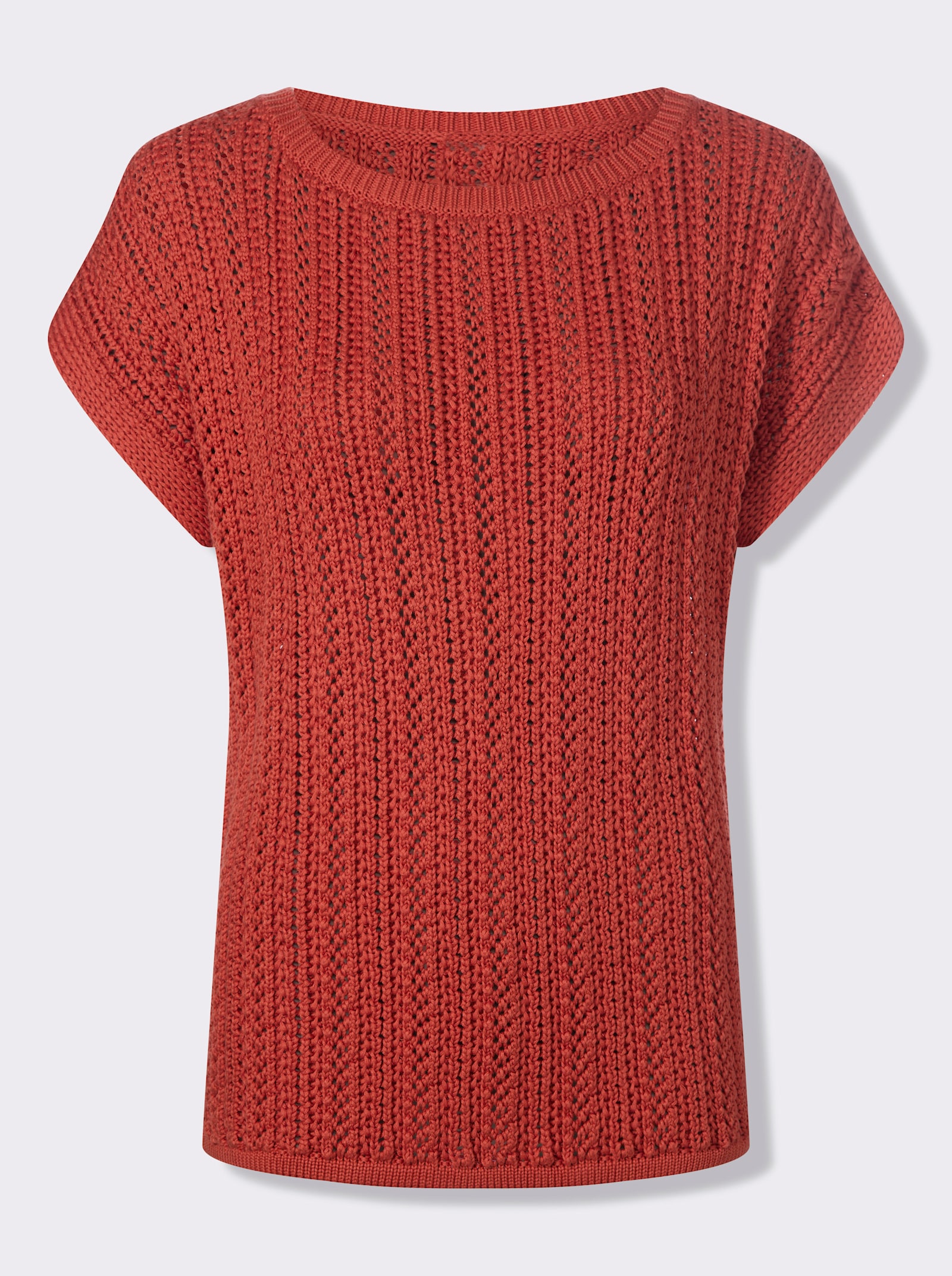 heine Pull ajouré avec manches chauve-souris - terre cuite