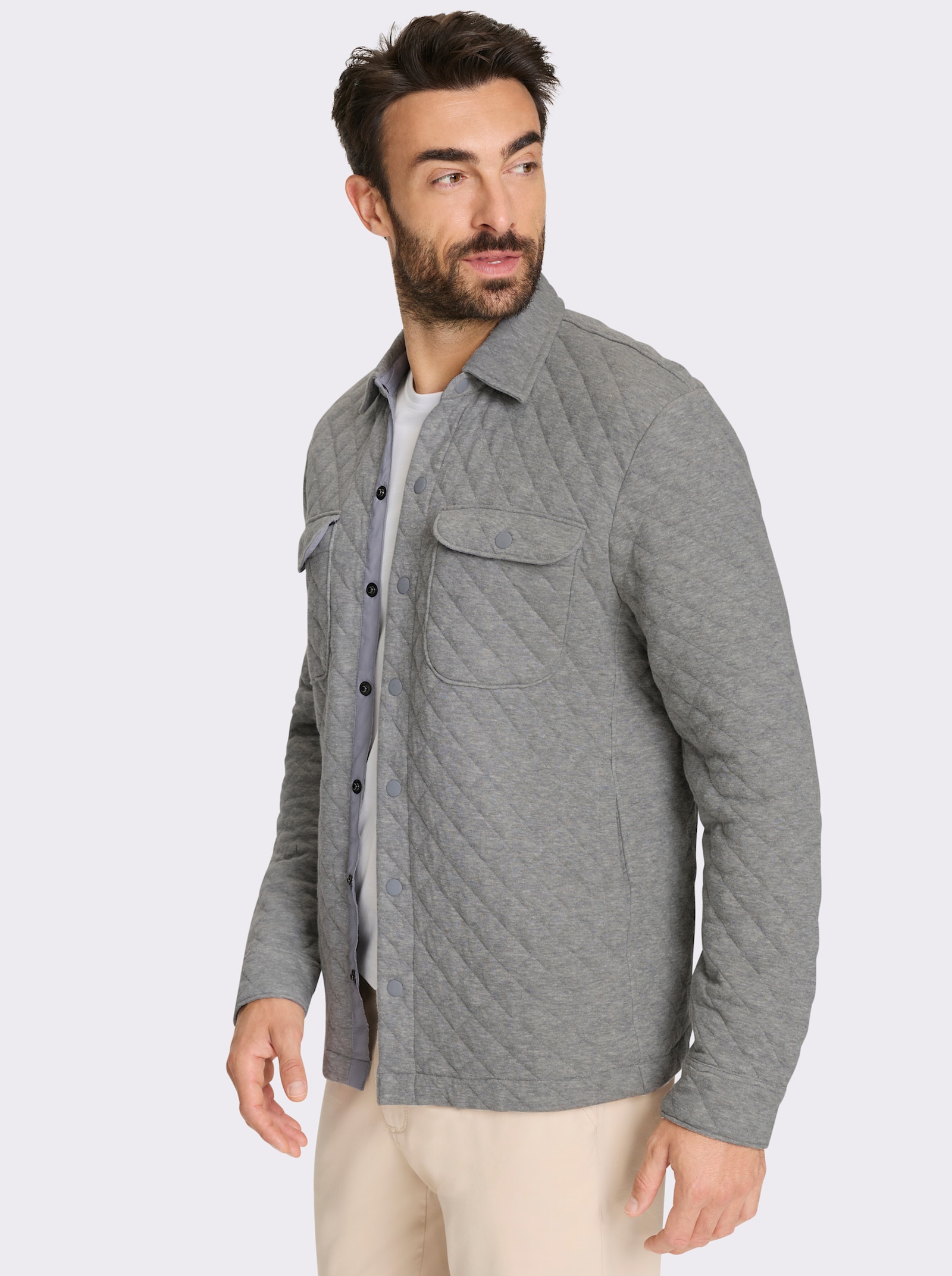 Marco Donati Jacke für die Übergangszeit, leicht wattiert - grau-meliert