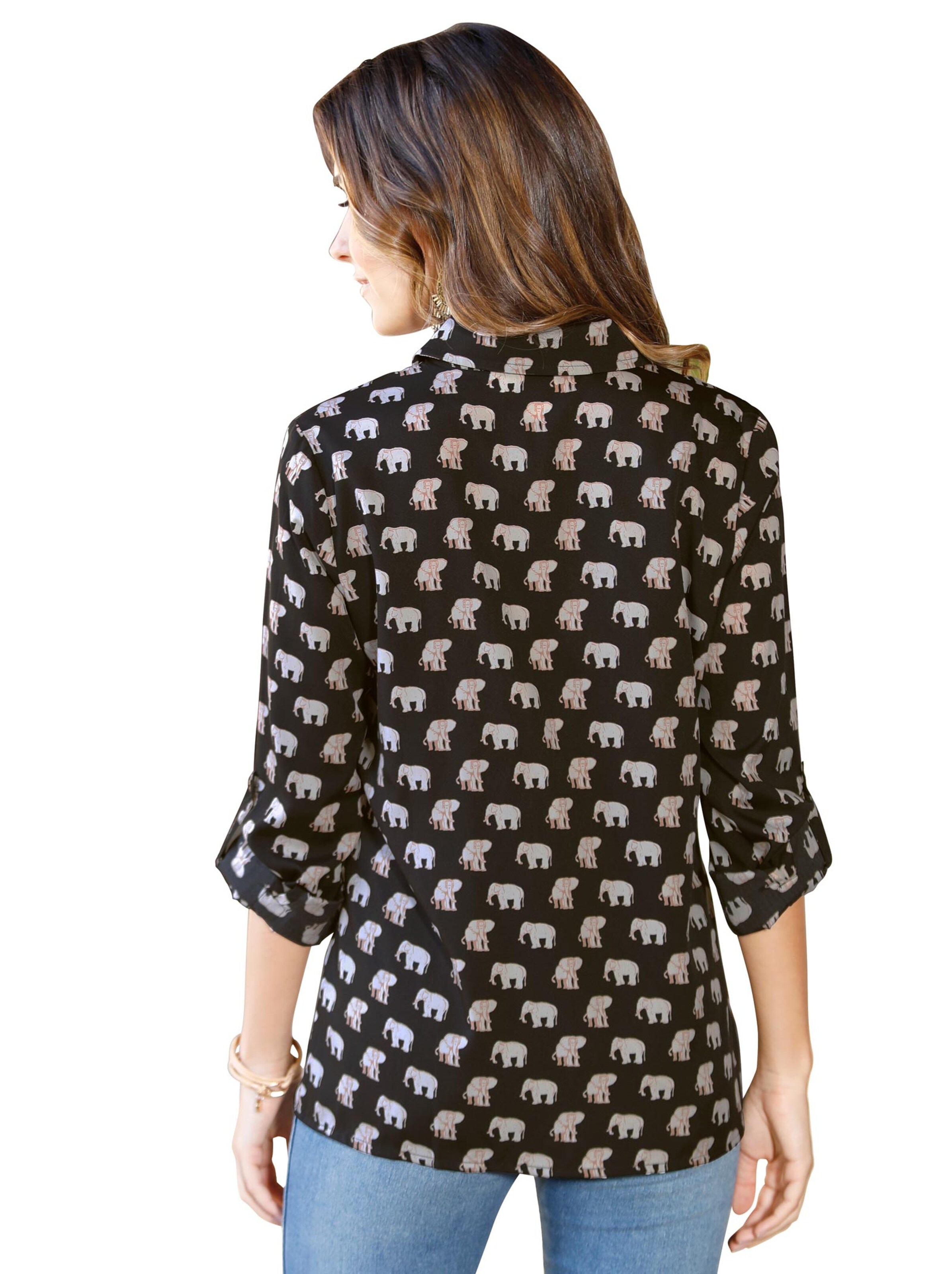 Bluse - schwarz-bedruckt