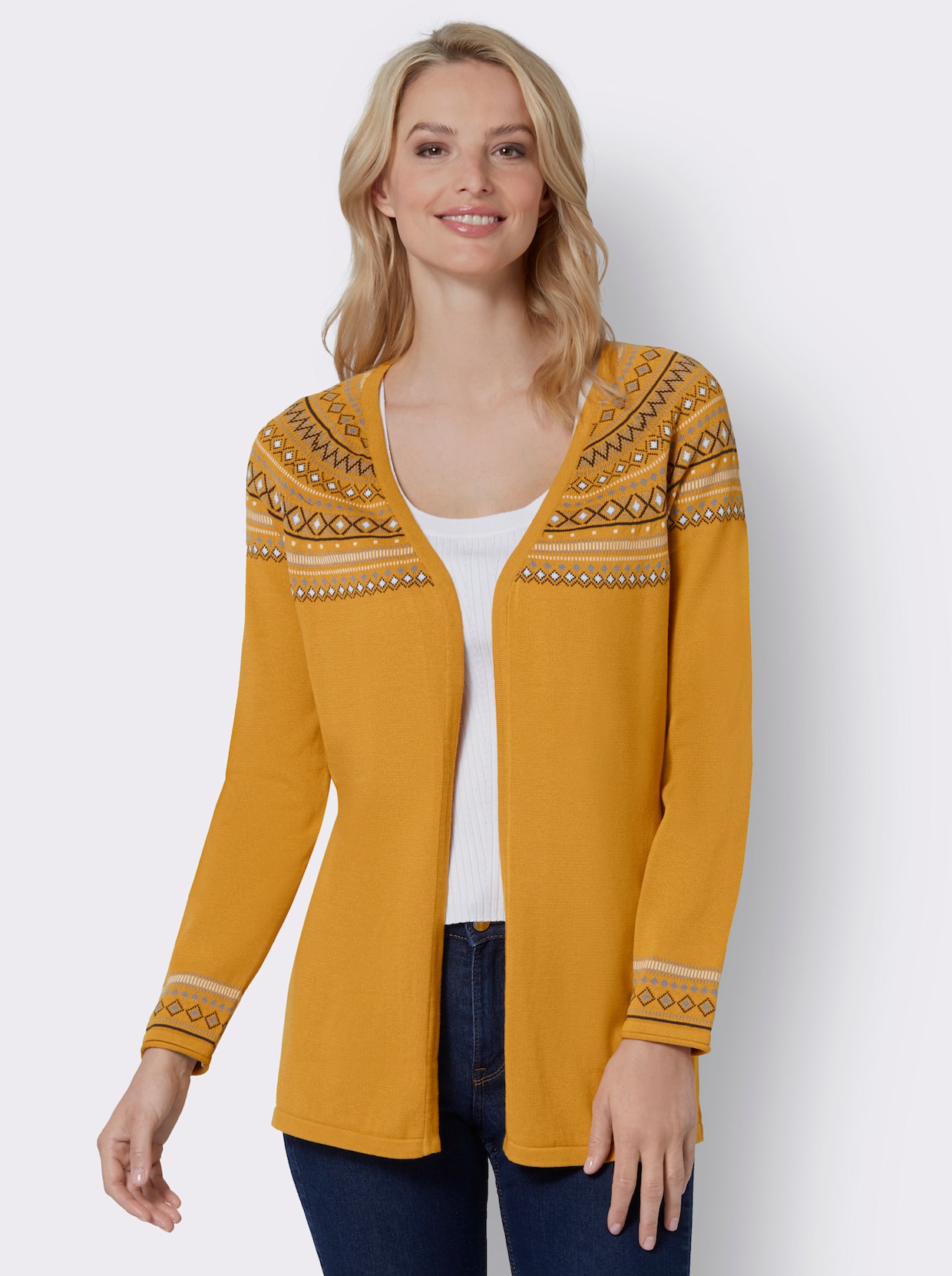 Pletený sveter - okrová