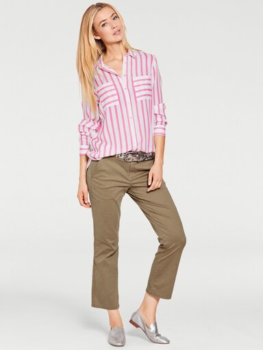 heine Hemdbluse im Streifen-Look - pink-ecru