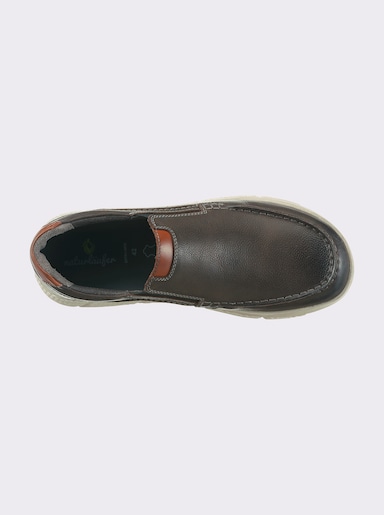 Naturläufer Slipper mit Leder-Wechselfußbett - grau