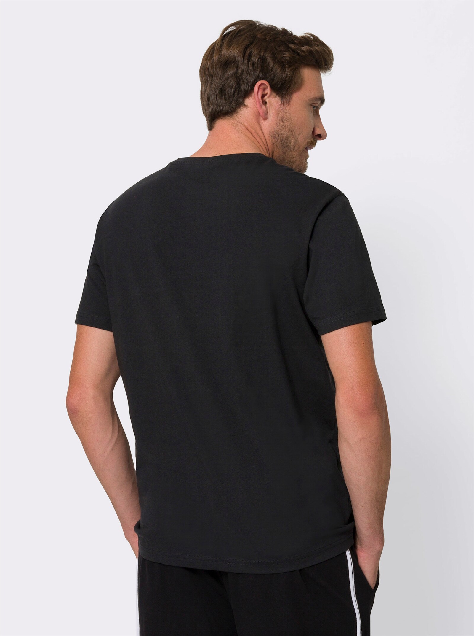 Vrijetijdsshirt van puur katoen - zwart/kers