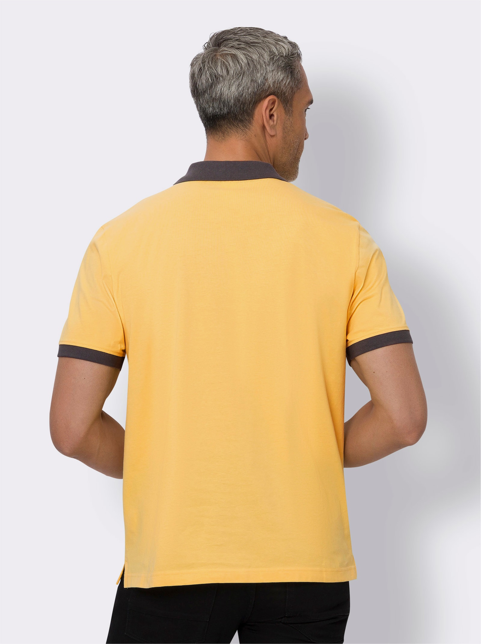 Poloshirt mit kontrastfarbenen Details - gelb