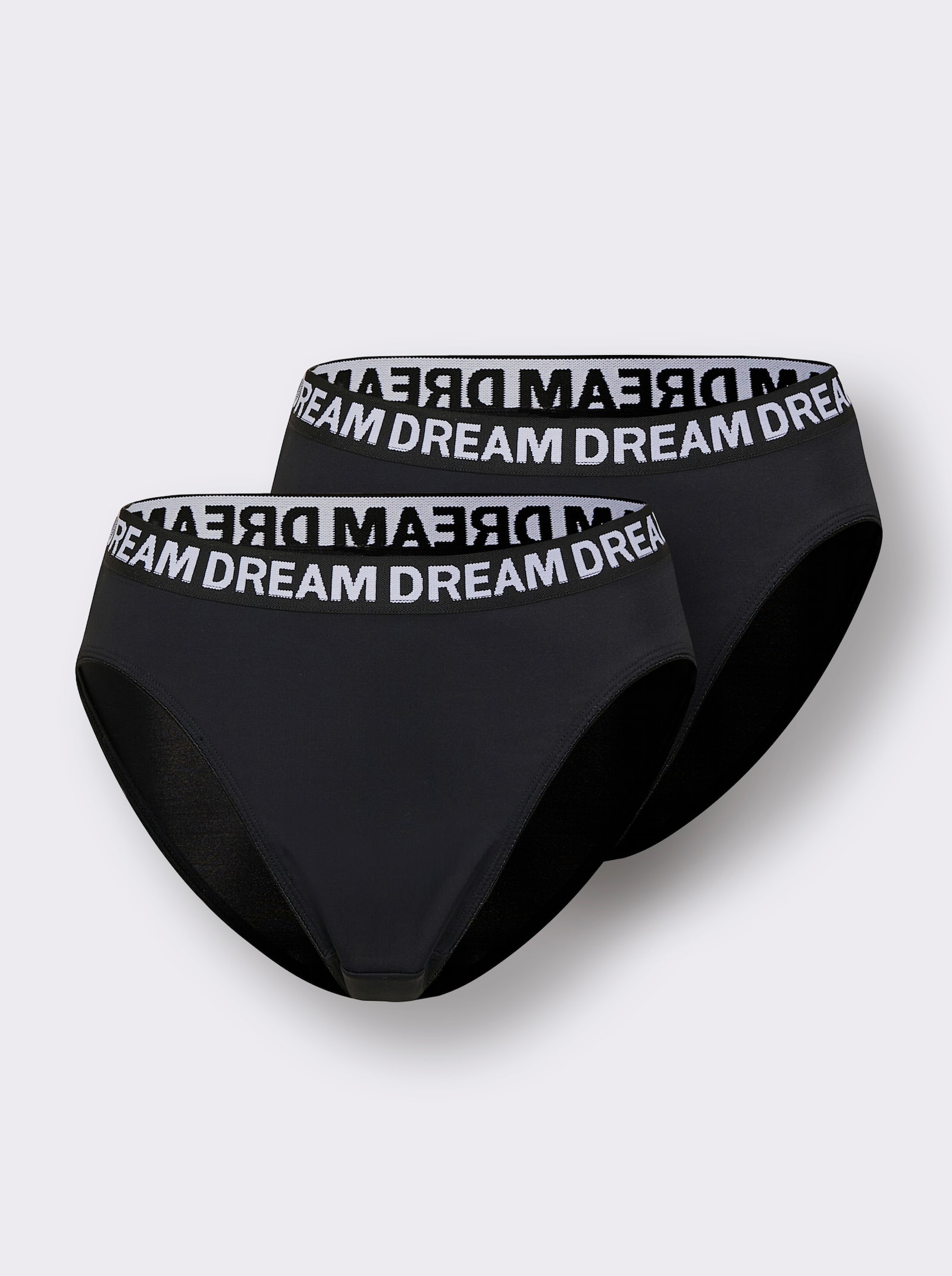 wäschepur Jazzpants mit Gummibund und Schriftzug - 2x schwarz