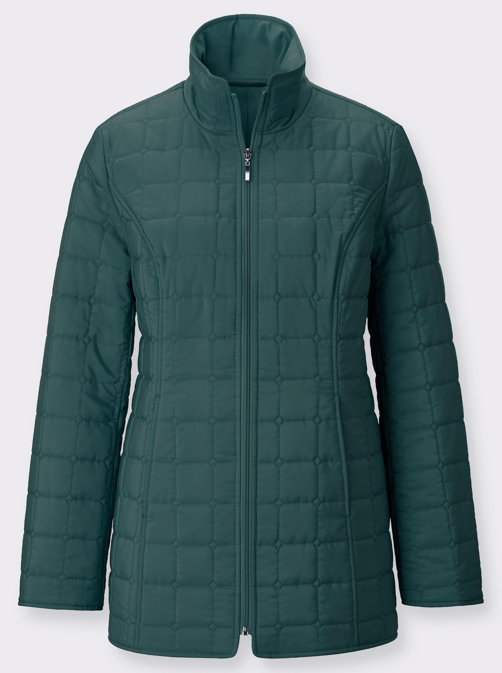Steppjacke mit quadratischem Steppmuster - petrol