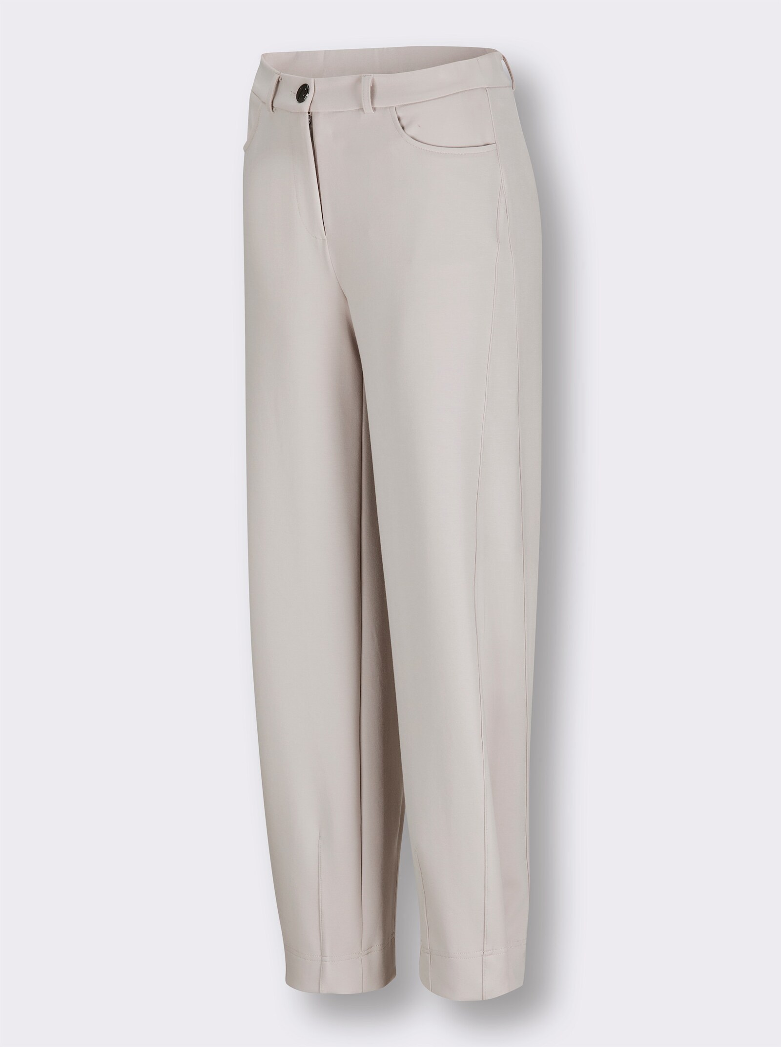 CREATION L PREMIUM Jerseyhose mit Falten am Beinabschluss - hellgrau