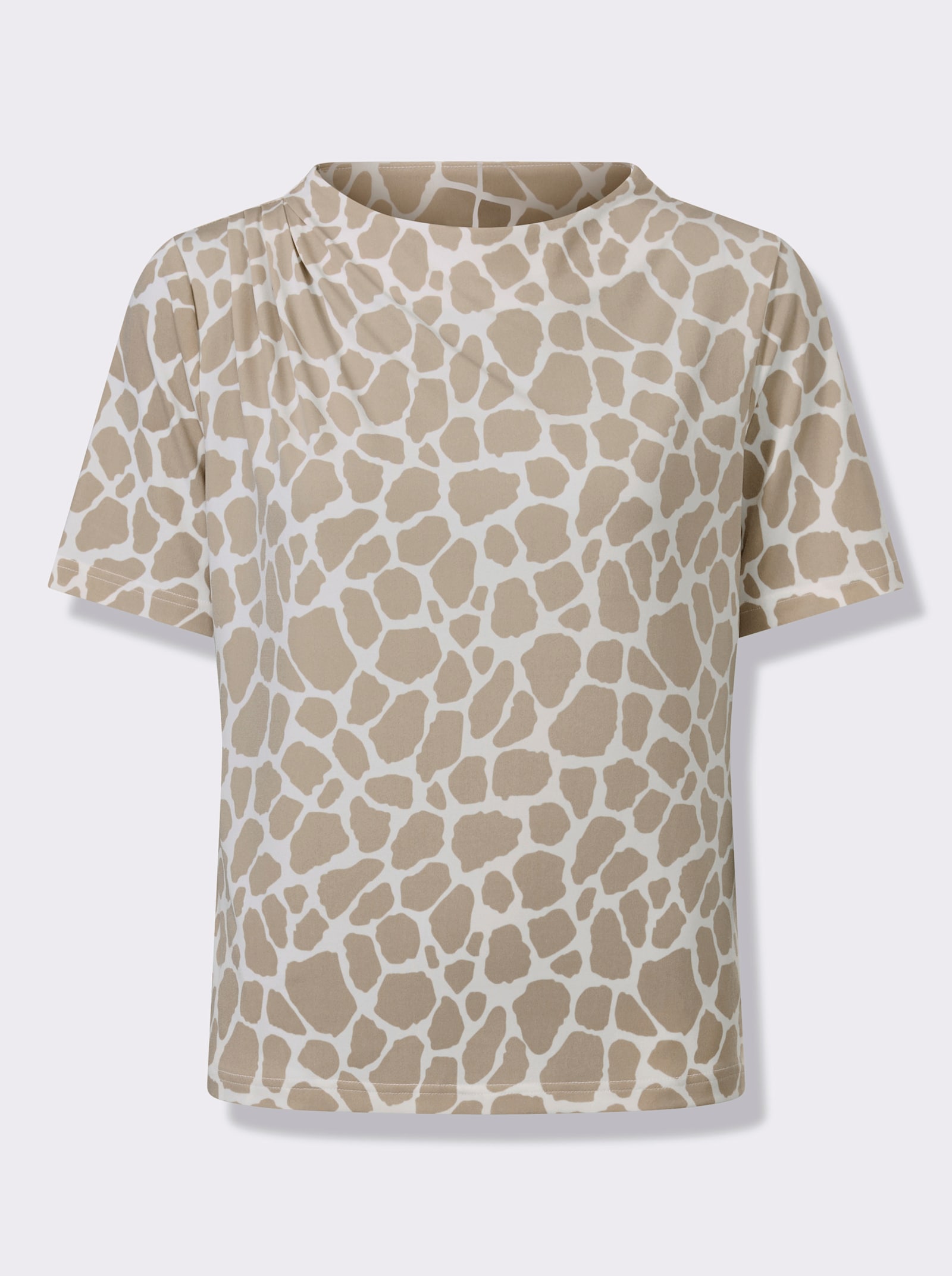 Shirt mit Raffung - sesam-ecru-bedruckt