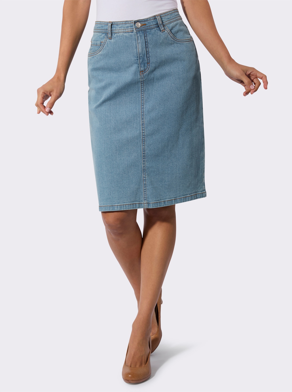 Jeansrock - blue-bleached