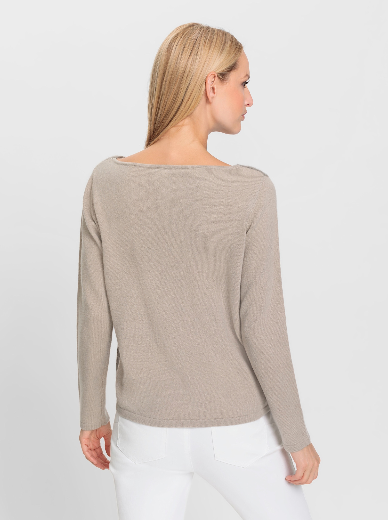 heine Kaschmirpullover mit aufwendigem Strickmuster - sesam-ecru