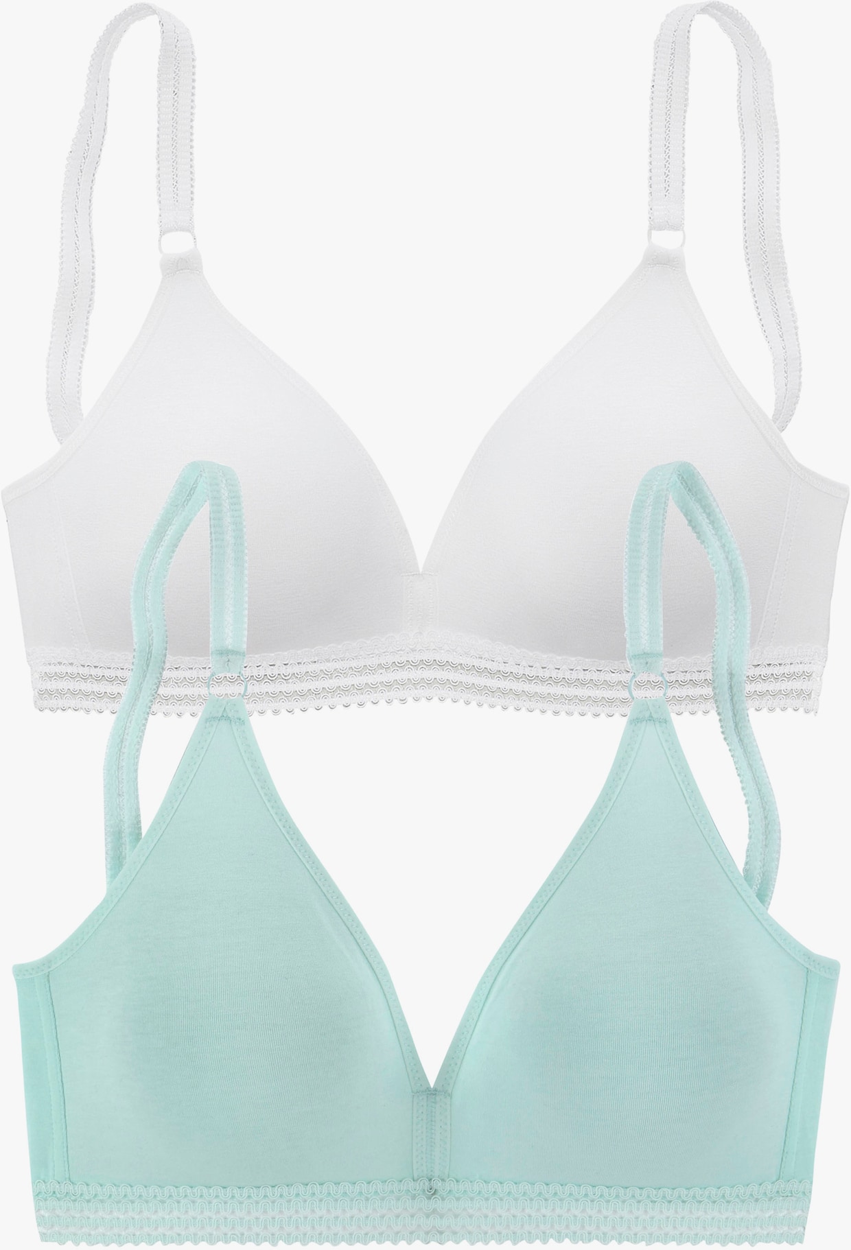 petite fleur Soutien-gorge doux - bleu clair + blanc