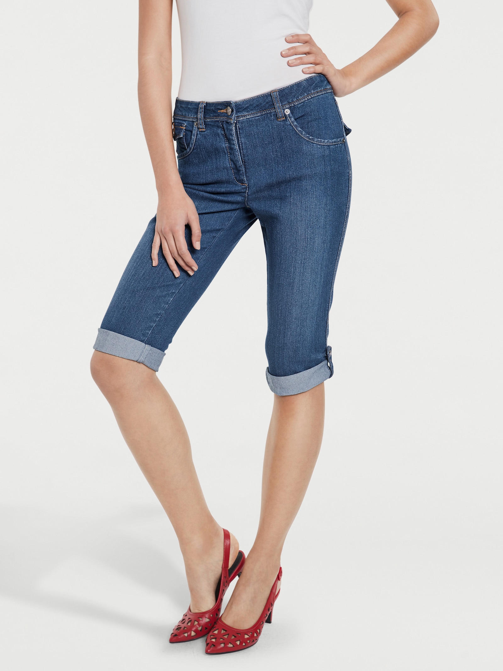 heine Caprijeans mit Power-Mesh - blue stone