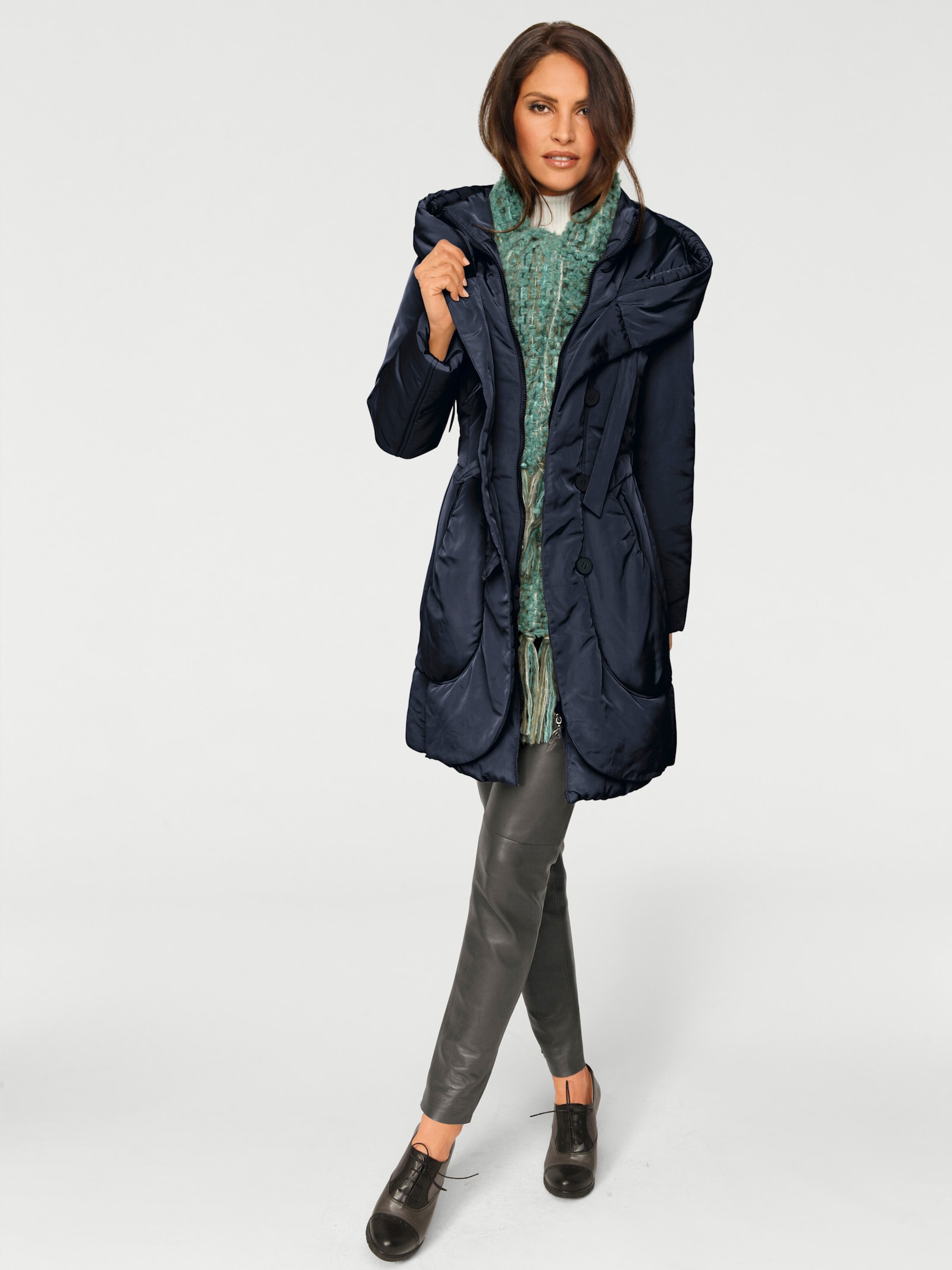 heine Parka met lichte wattering - marine