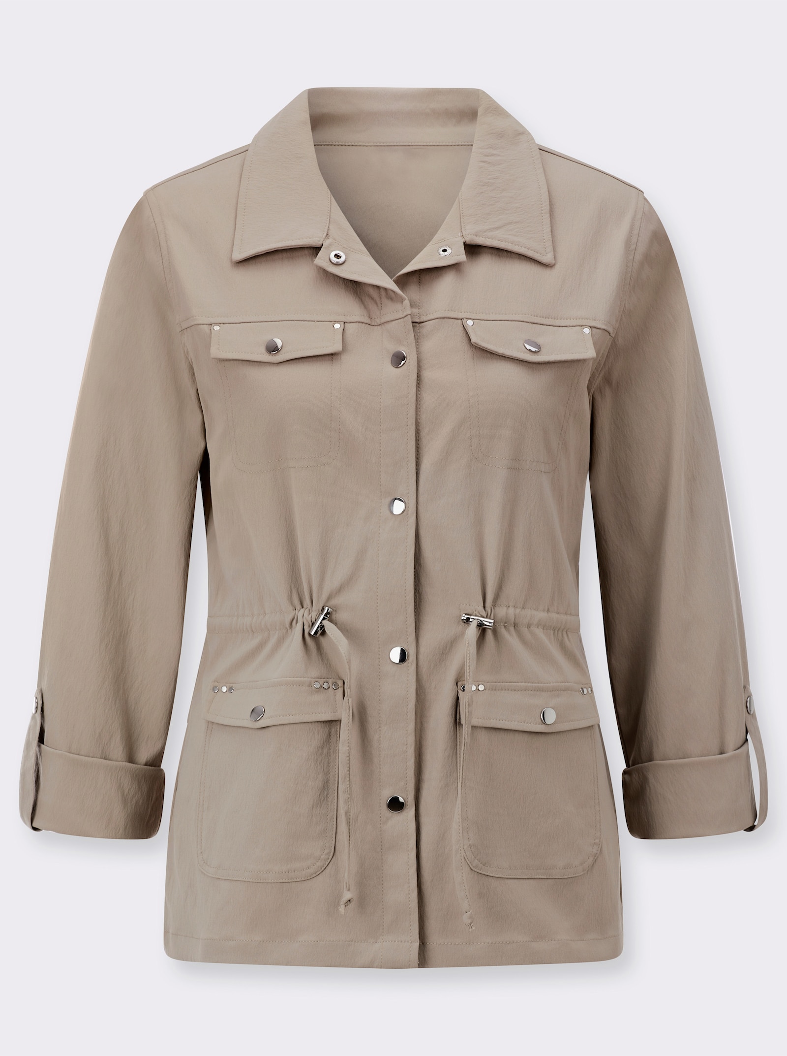 Blusenblazer mit Tunnelzug in der Taille - sesam